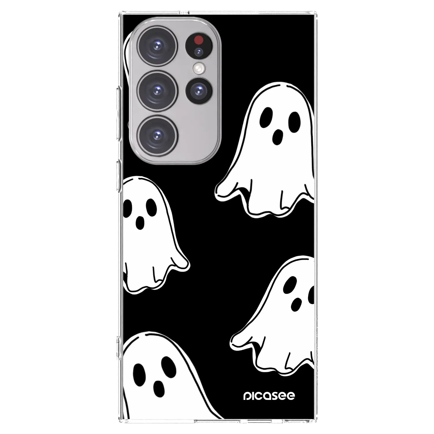 Picasee átlátszó szilikon tok az alábbi mobiltelefonokra Samsung Galaxy S23 Ultra 5G - Black ghosts