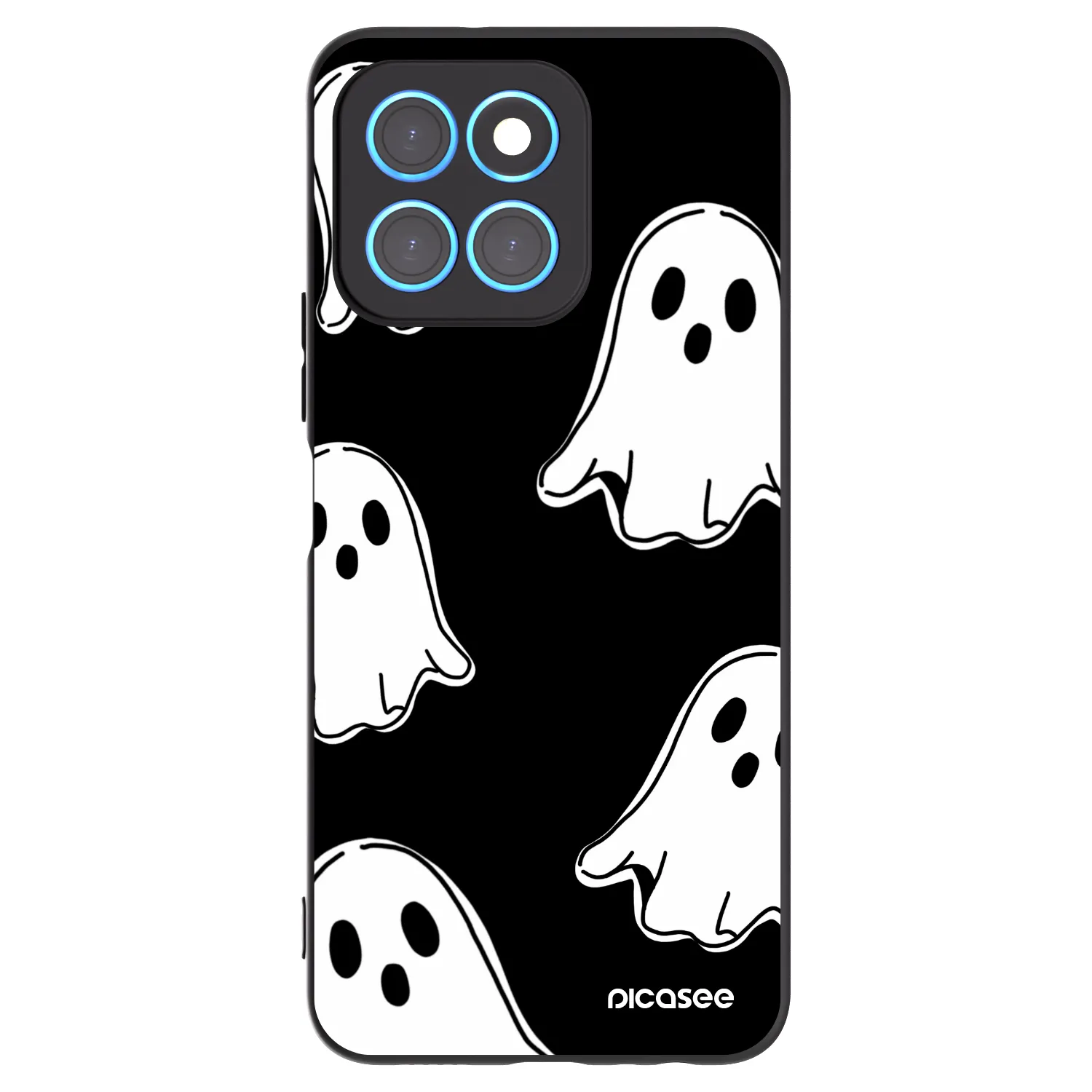 Picasee fekete szilikon tok az alábbi mobiltelefonokra Honor X8 5G - Black ghosts