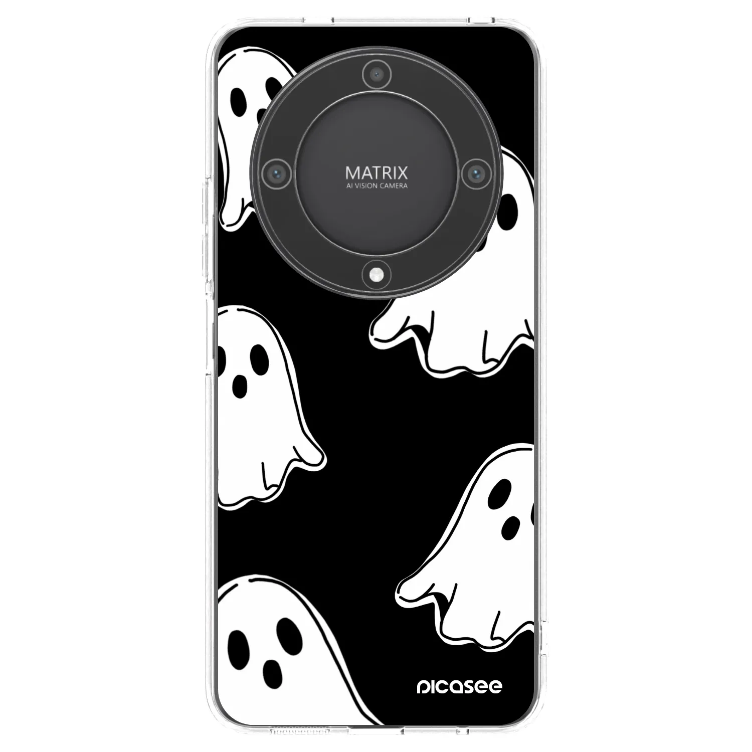 Picasee átlátszó szilikon tok az alábbi mobiltelefonokra Honor Magic5 Lite 5G - Black ghosts