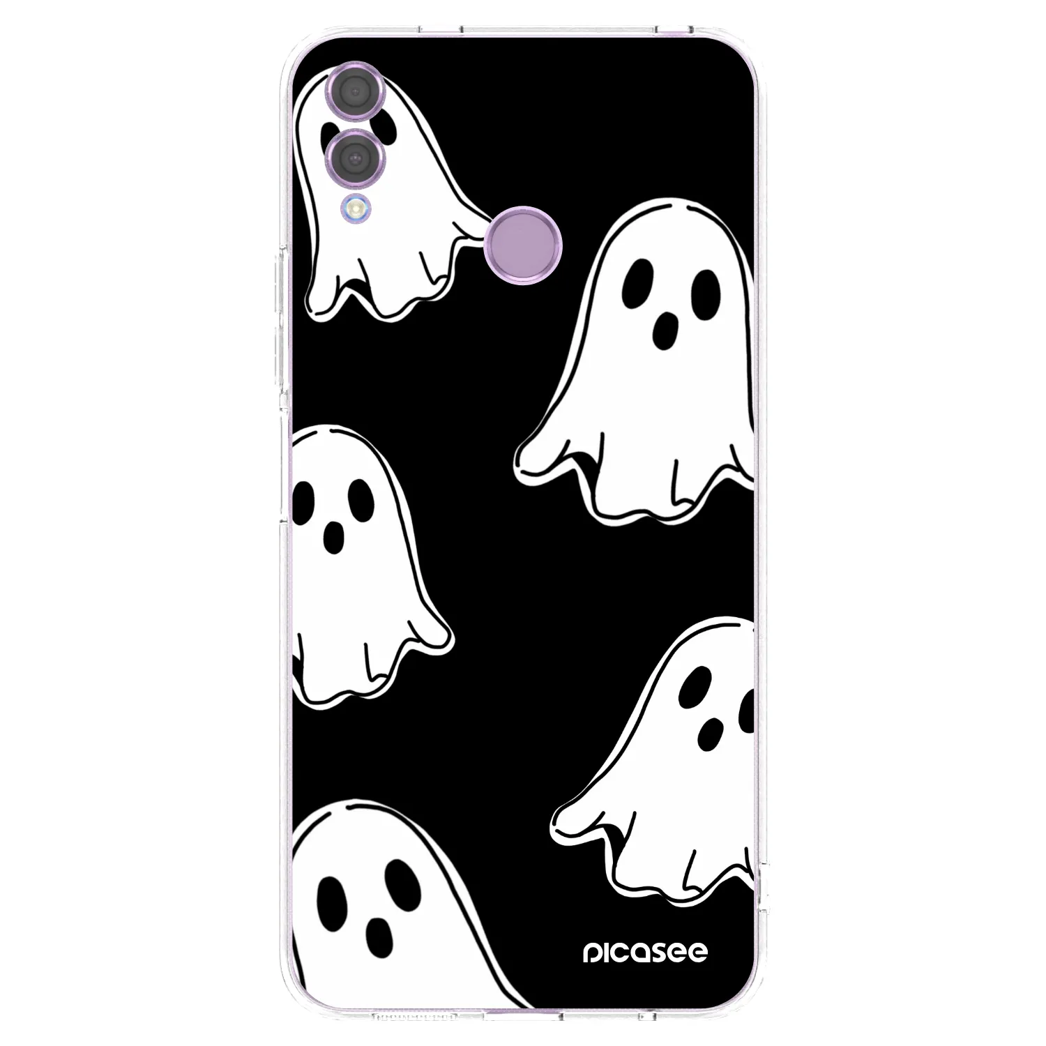 Picasee átlátszó szilikon tok az alábbi mobiltelefonokra Honor 8X - Black ghosts