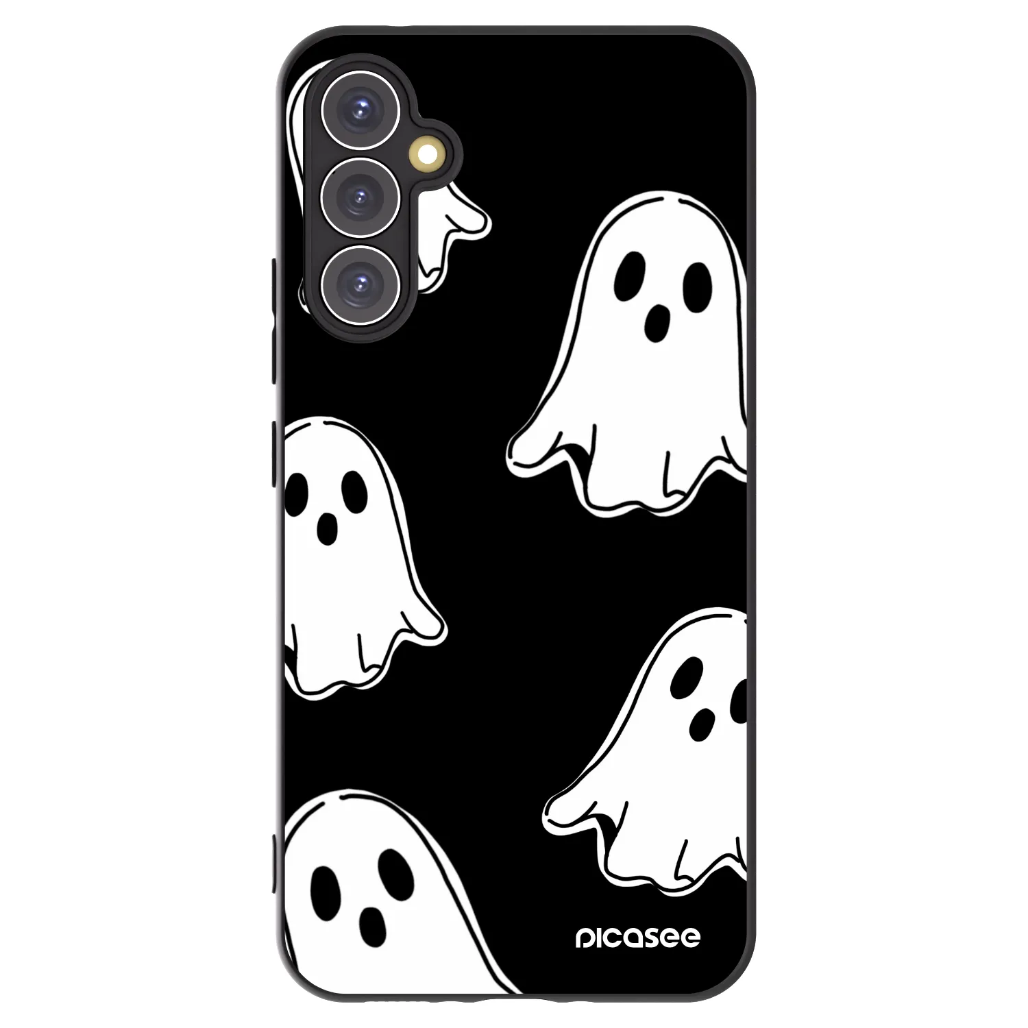Picasee fekete szilikon tok az alábbi mobiltelefonokra Samsung Galaxy A34 5G A346B - Black ghosts