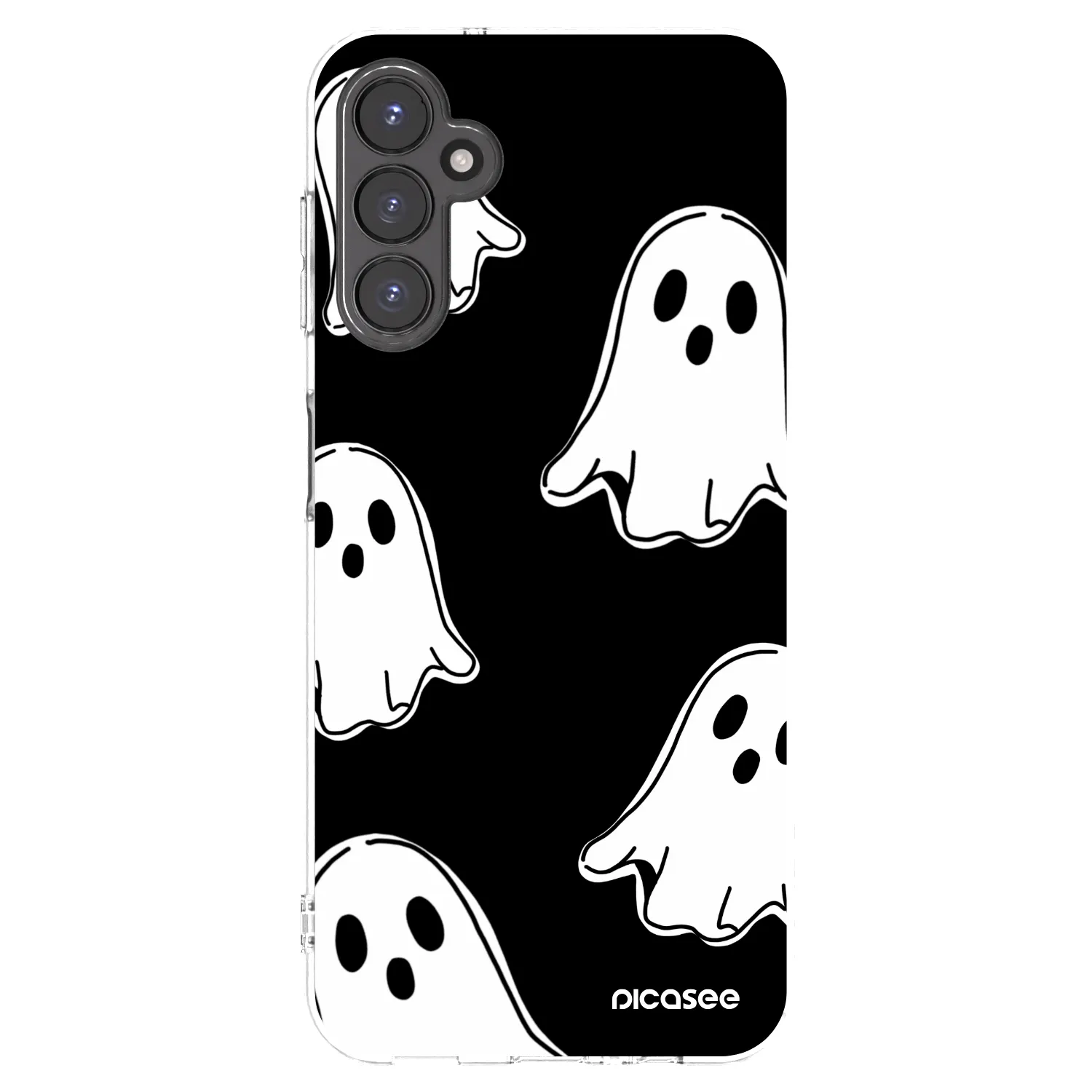 Picasee átlátszó szilikon tok az alábbi mobiltelefonokra Samsung Galaxy A14 4G A145R - Black ghosts