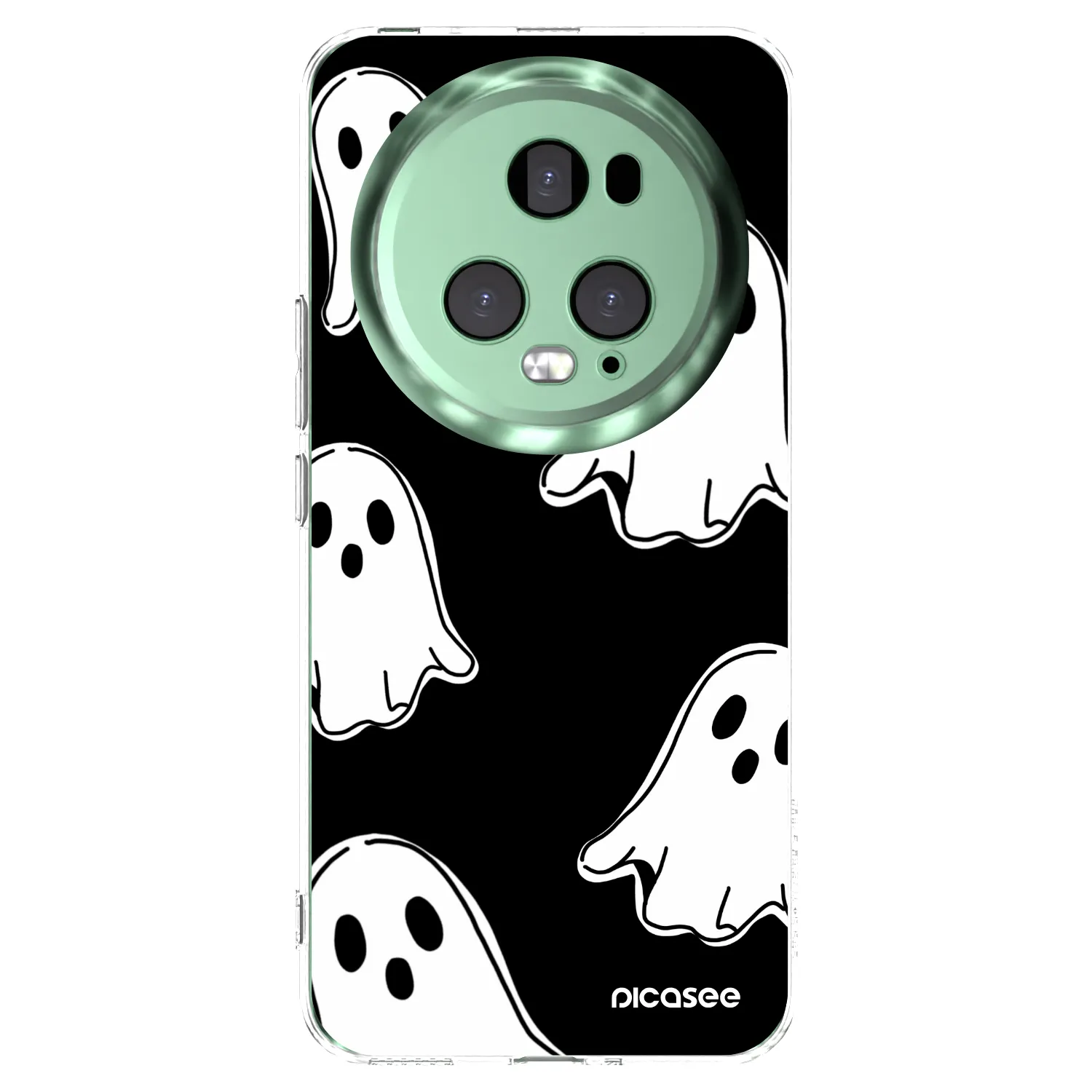 Picasee átlátszó szilikon tok az alábbi mobiltelefonokra Honor Magic5 Pro - Black ghosts