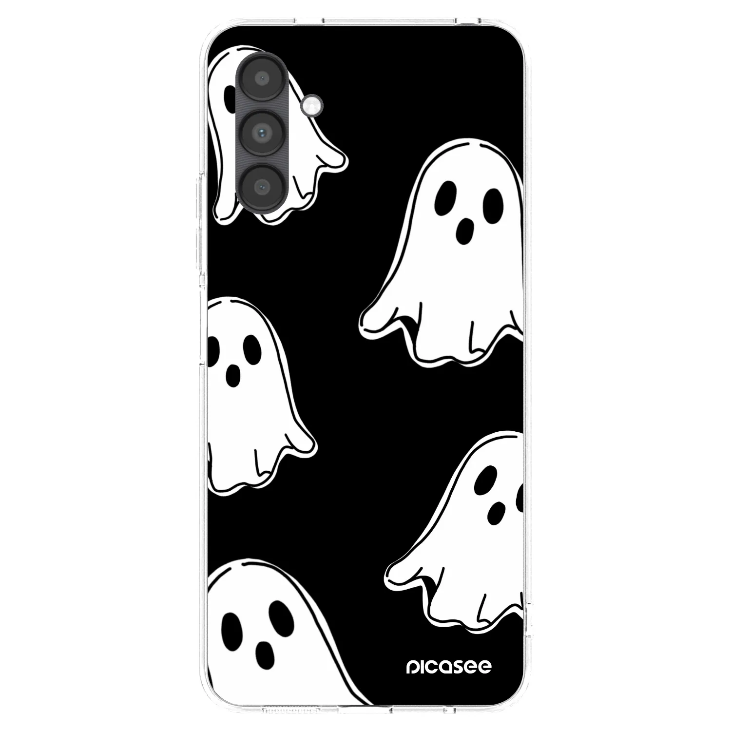 Picasee átlátszó szilikon tok az alábbi mobiltelefonokra Samsung Galaxy A04s A047F - Black ghosts