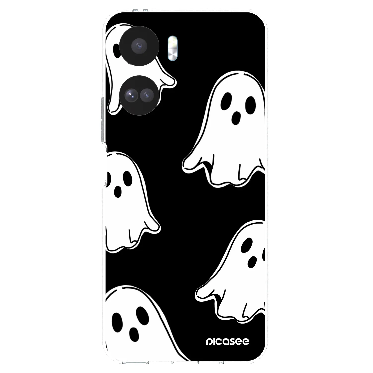 Picasee átlátszó szilikon tok az alábbi mobiltelefonokra Honor 90 Lite 5G - Black ghosts