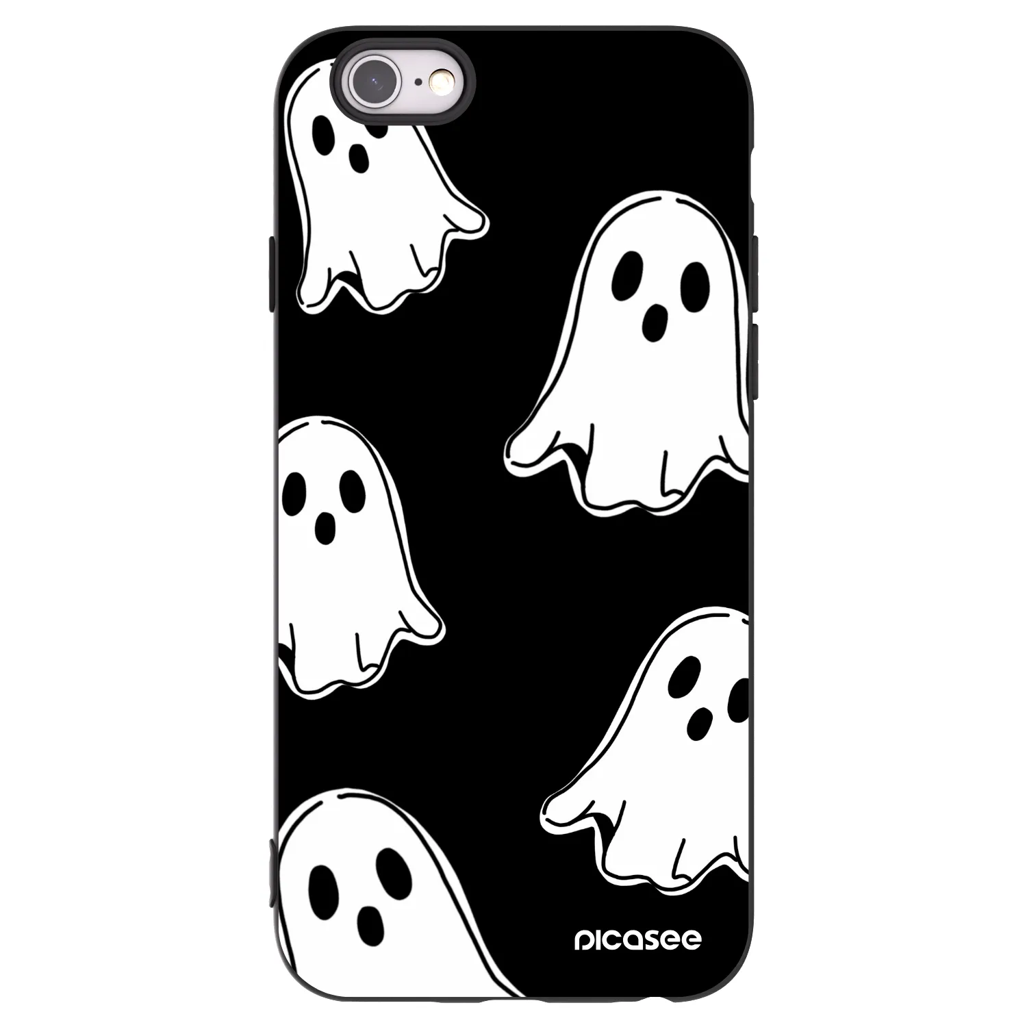 Picasee fekete szilikon tok az alábbi mobiltelefonokra Apple iPhone 6/6S - Black ghosts