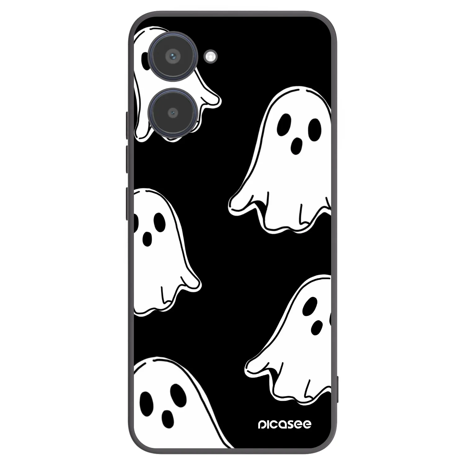 Picasee fekete szilikon tok az alábbi mobiltelefonokra Realme 10 4G - Black ghosts