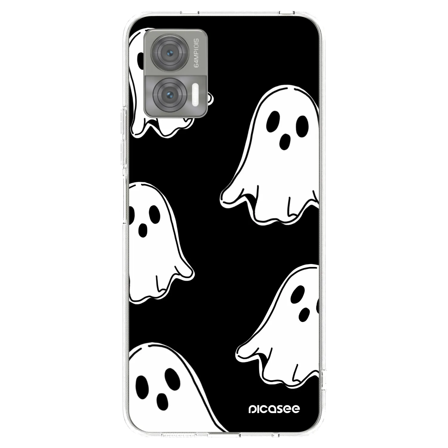 Picasee átlátszó szilikon tok az alábbi mobiltelefonokra Motorola Edge 30 Neo - Black ghosts