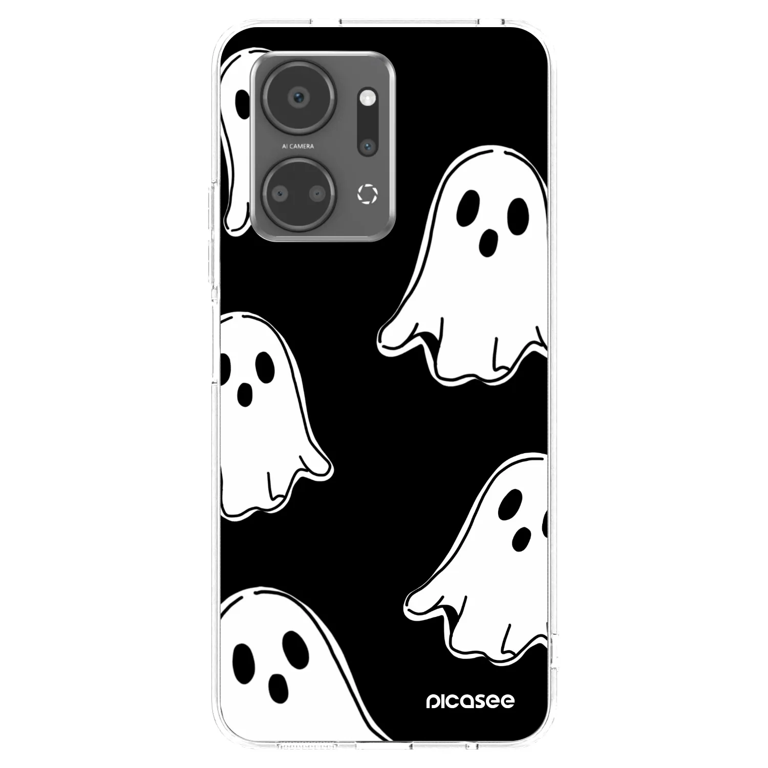 Picasee átlátszó szilikon tok az alábbi mobiltelefonokra Honor X7a - Black ghosts