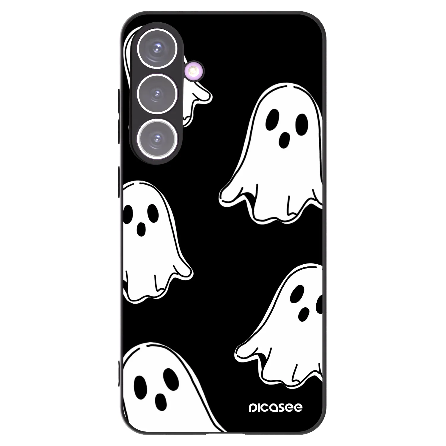 Picasee fekete szilikon tok az alábbi mobiltelefonokra Samsung Galaxy S24+ S926B 5G - Black ghosts