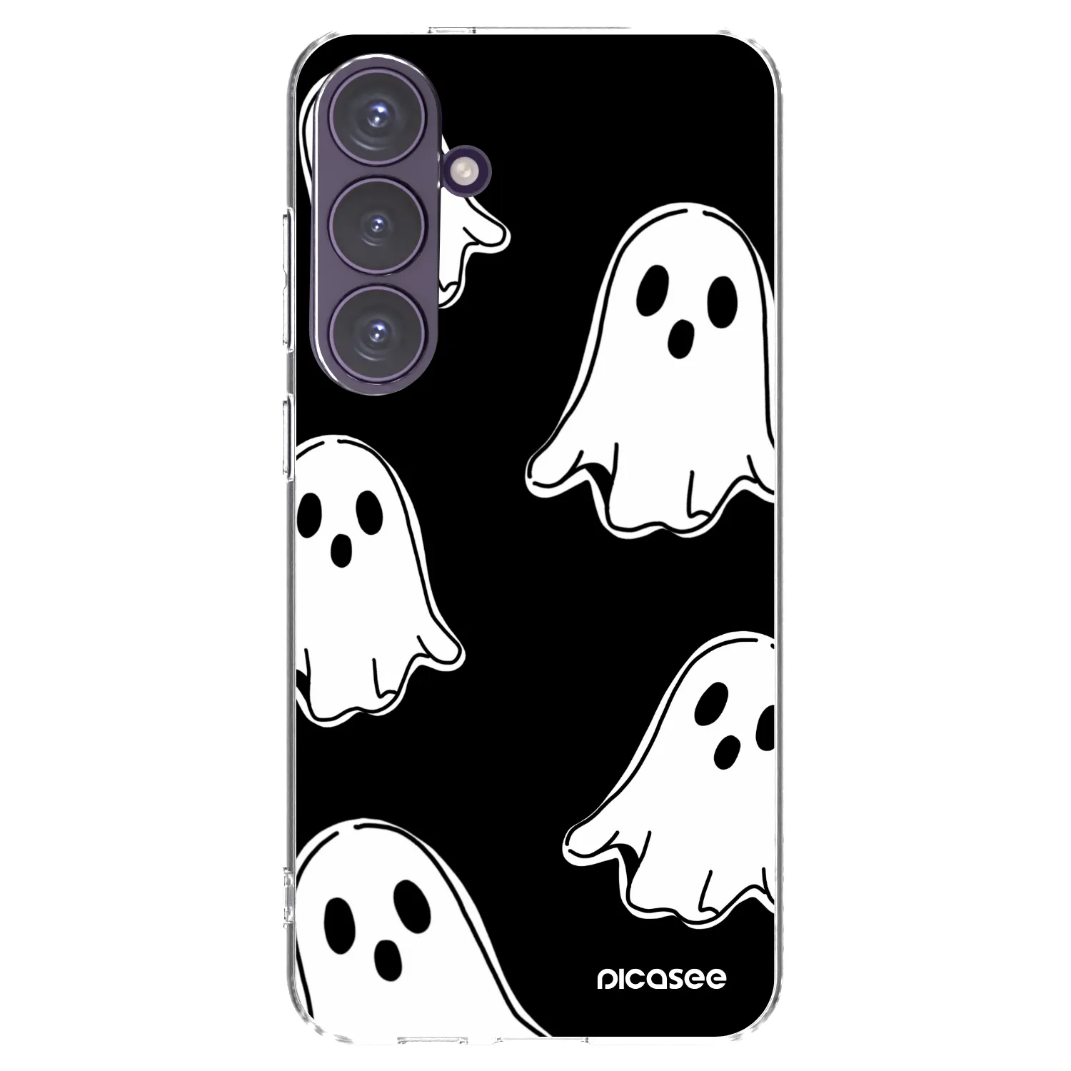 Picasee átlátszó szilikon tok az alábbi mobiltelefonokra Samsung Galaxy S24+ S926B 5G - Black ghosts