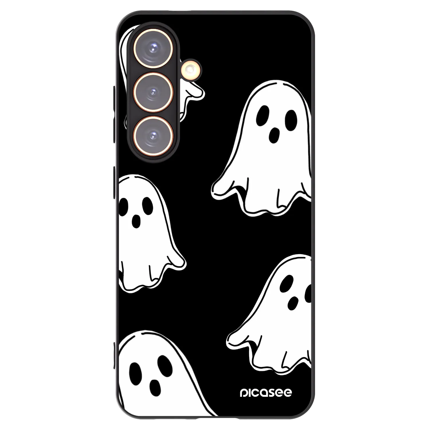 Picasee fekete szilikon tok az alábbi mobiltelefonokra Samsung Galaxy S24 S921B 5G - Black ghosts