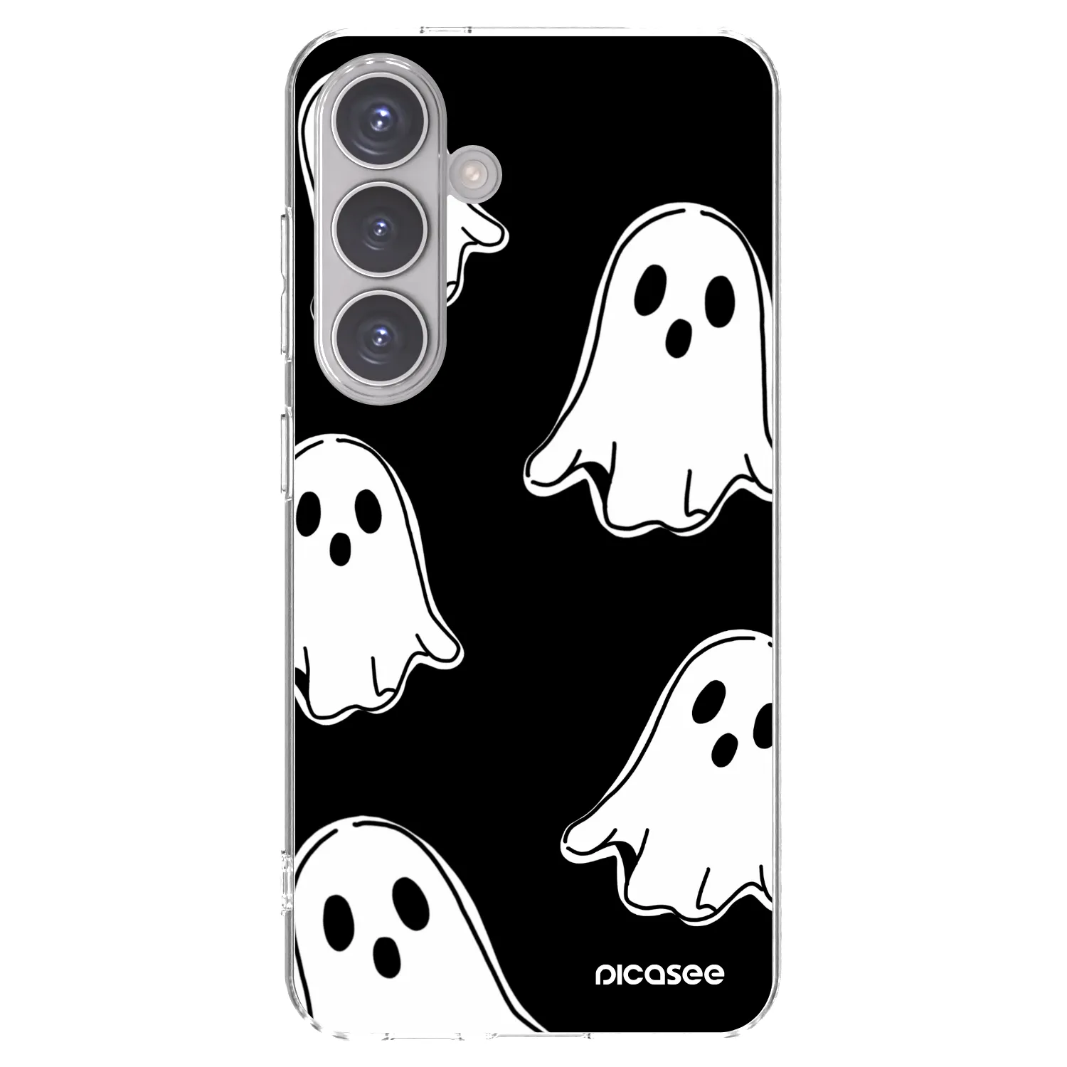Picasee átlátszó szilikon tok az alábbi mobiltelefonokra Samsung Galaxy S24 S921B 5G - Black ghosts