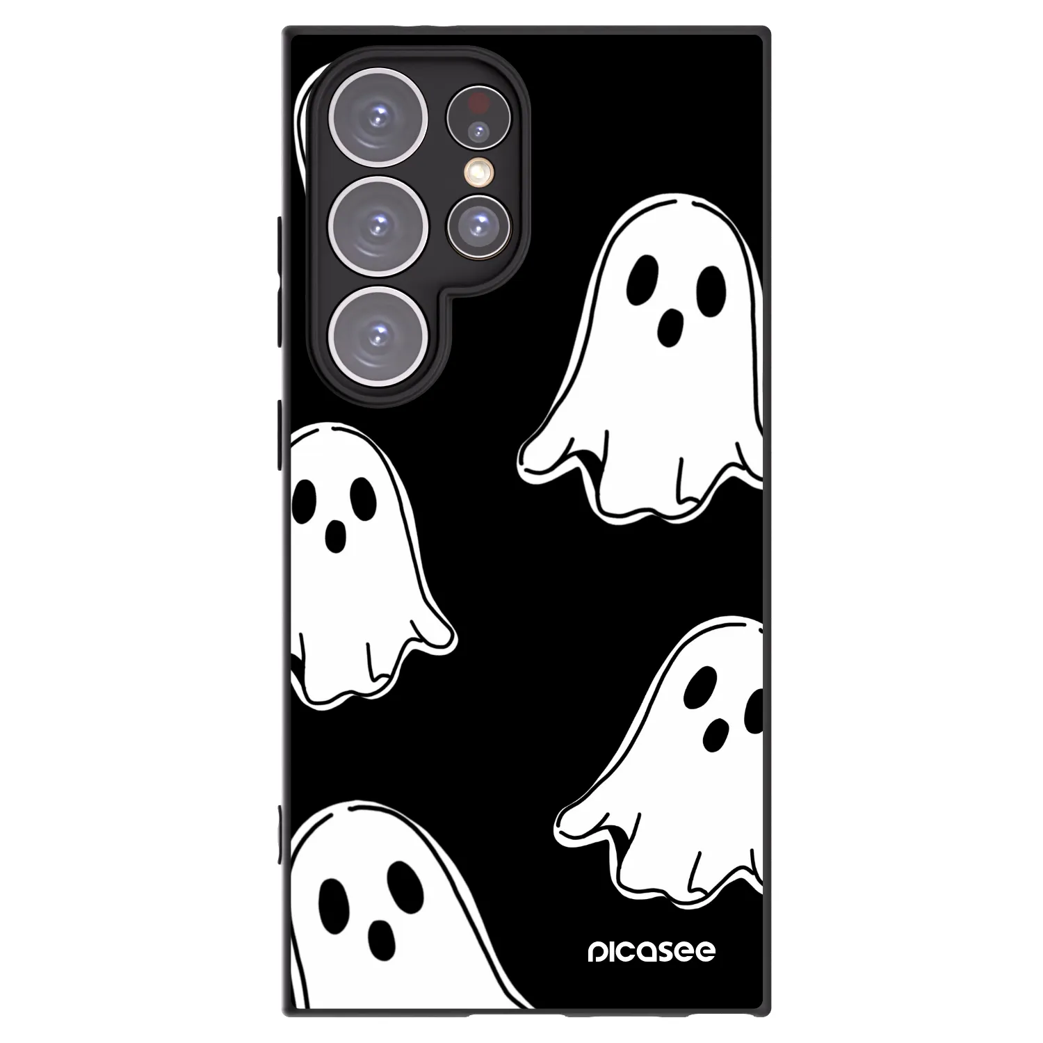 Picasee fekete szilikon tok az alábbi mobiltelefonokra Samsung Galaxy S24 Ultra S928B 5G - Black ghosts