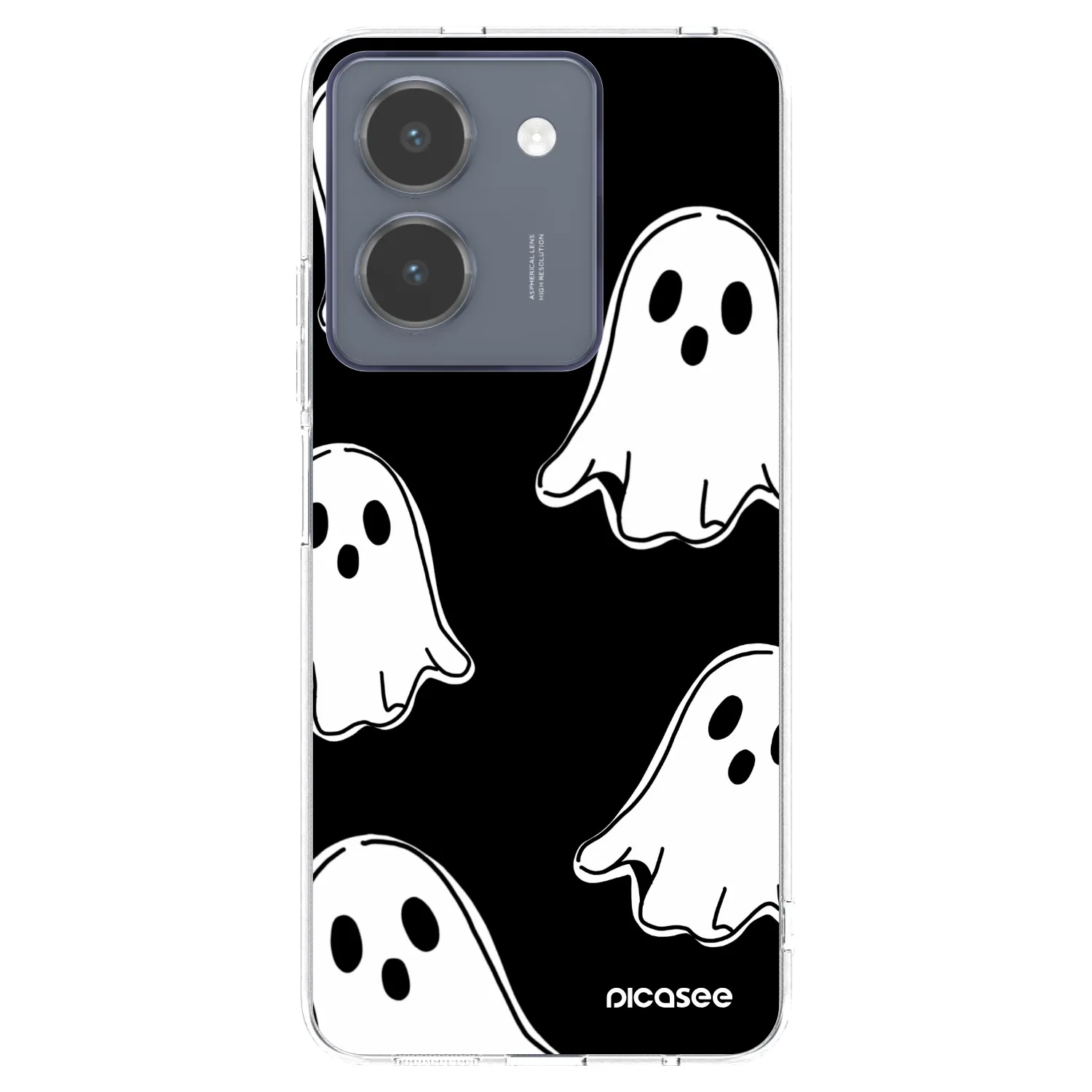 Picasee átlátszó szilikon tok az alábbi mobiltelefonokra Vivo Y36 4G - Black ghosts