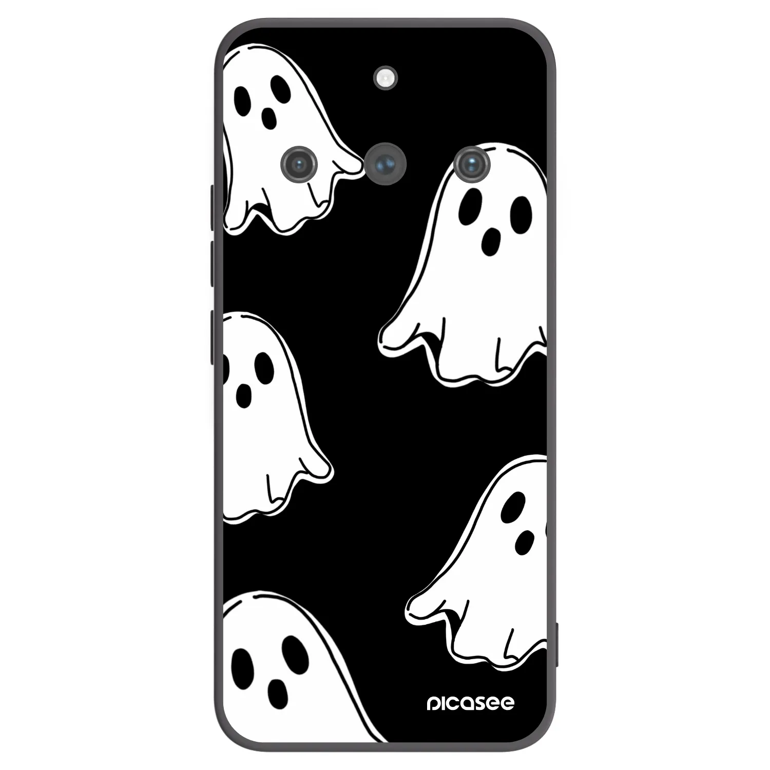 Picasee fekete szilikon tok az alábbi mobiltelefonokra Realme 11 Pro+ - Black ghosts