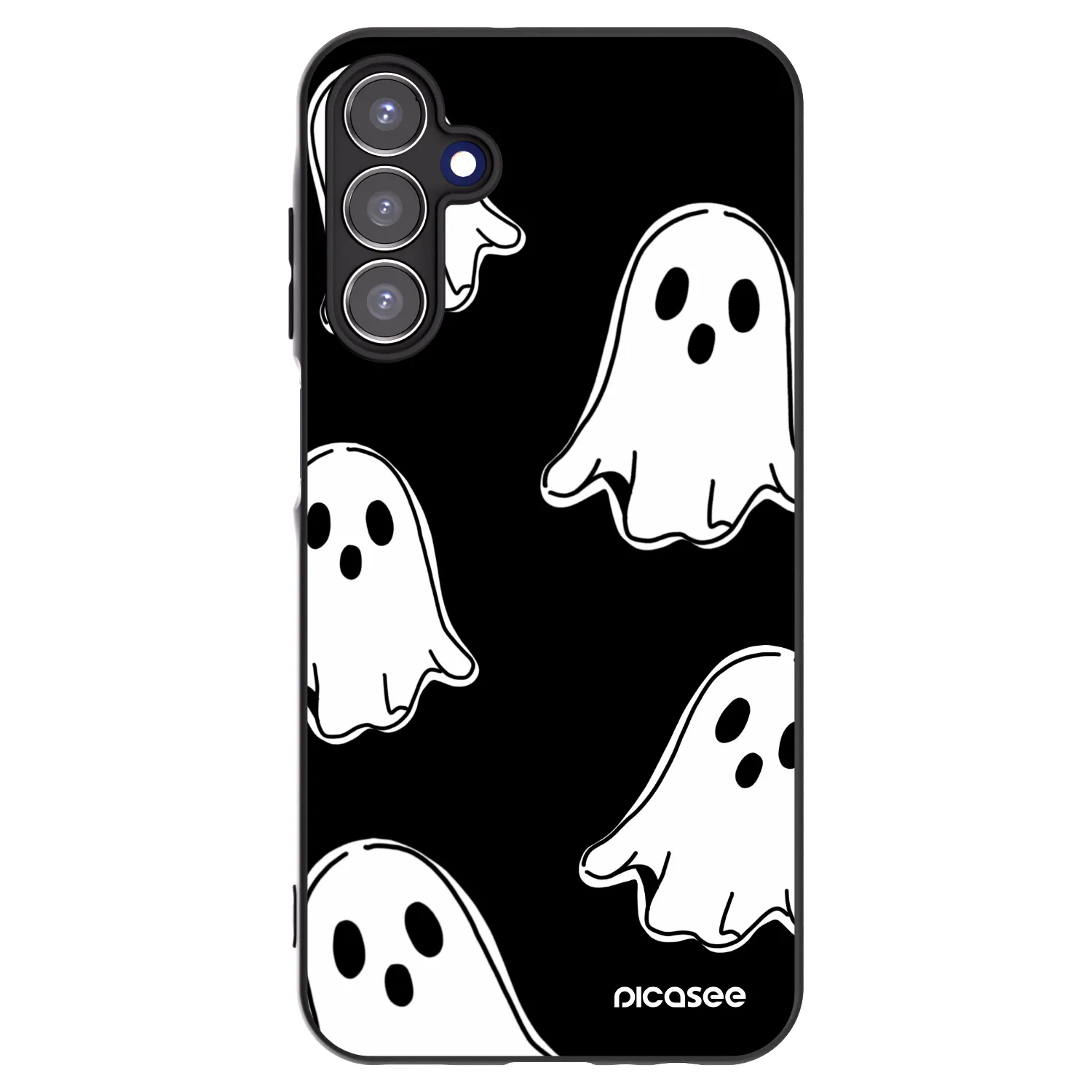 Picasee fekete szilikon tok az alábbi mobiltelefonokra Samsung Galaxy A15 A155F 4G - Black ghosts