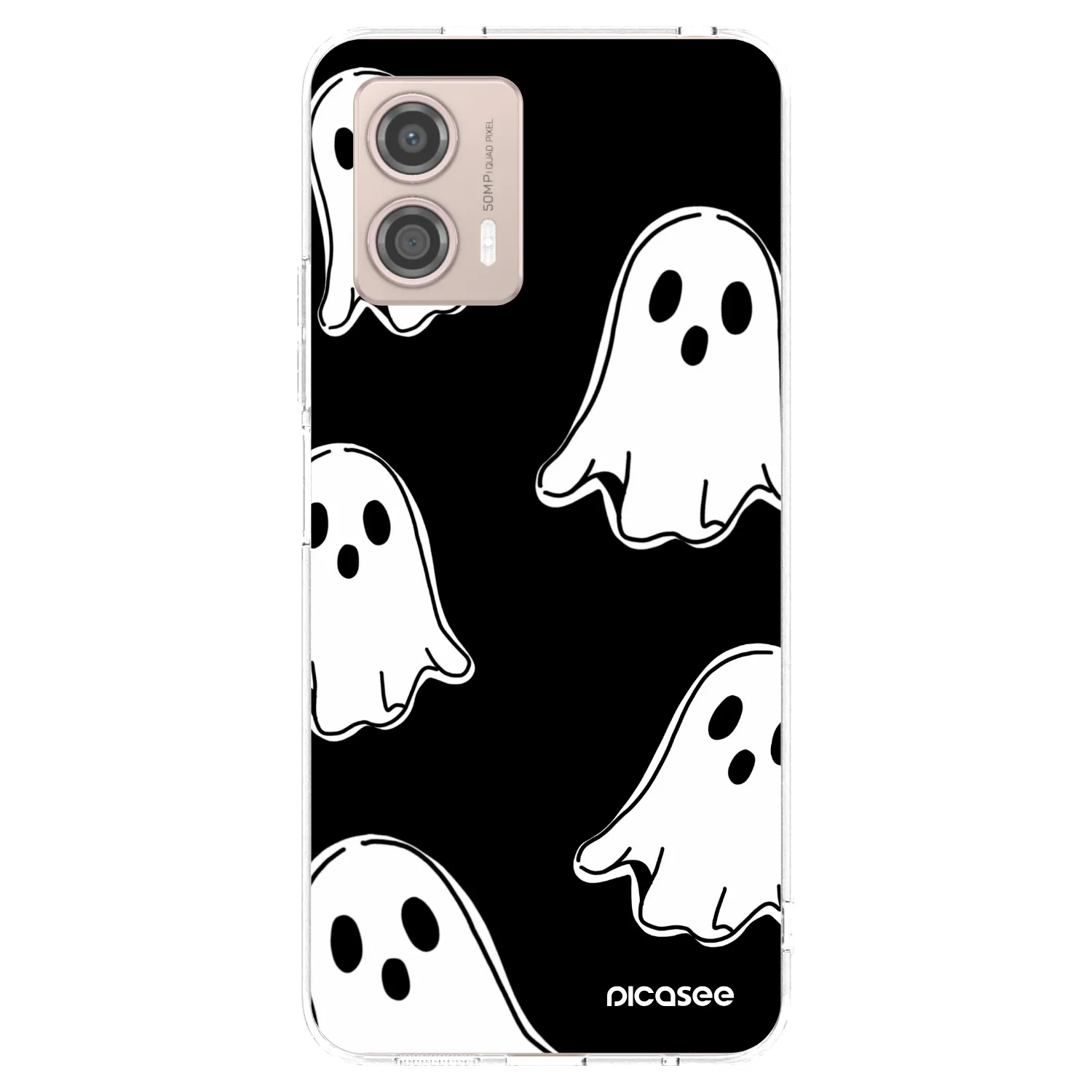 Picasee átlátszó szilikon tok az alábbi mobiltelefonokra Motorola Moto G53 5G - Black ghosts
