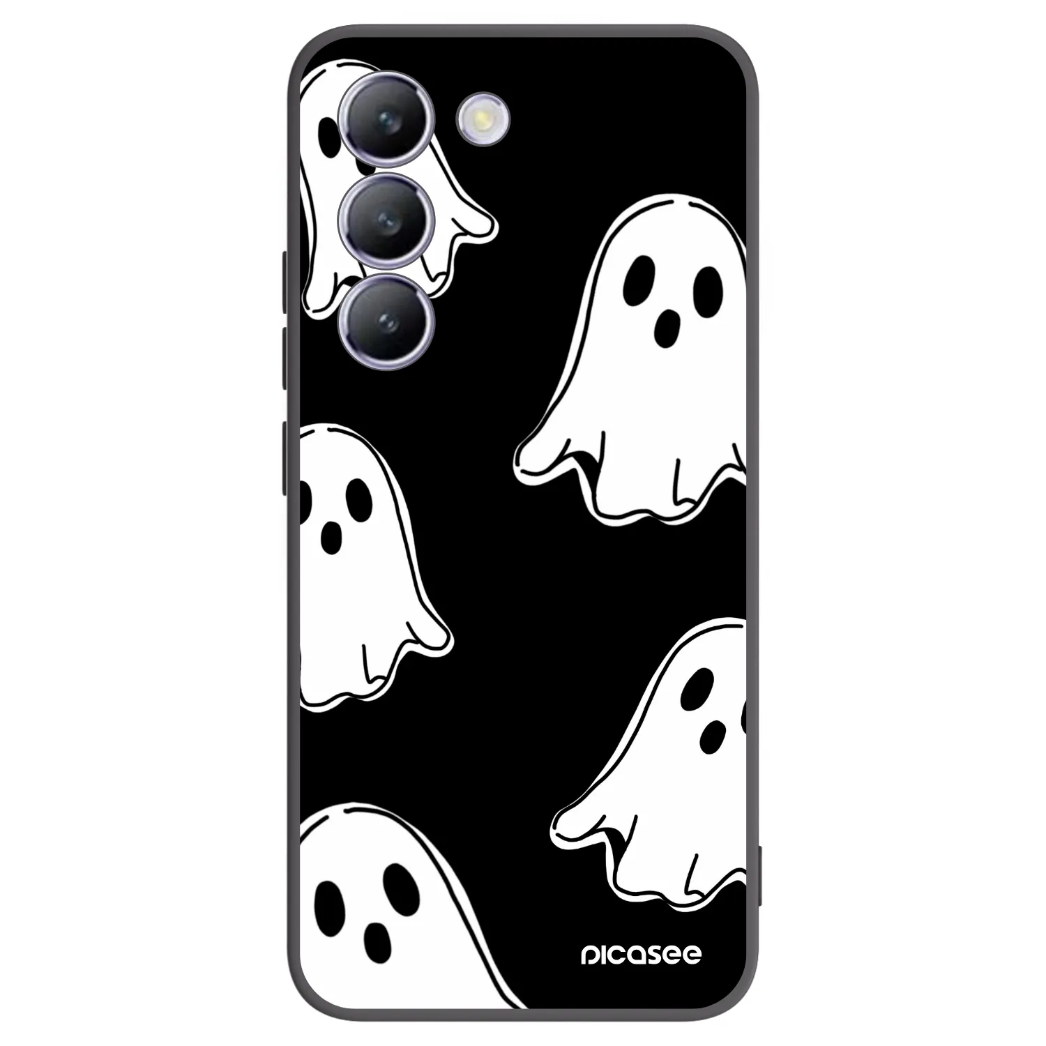Picasee fekete szilikon tok az alábbi mobiltelefonokra Vivo V40 SE 5G - Black ghosts