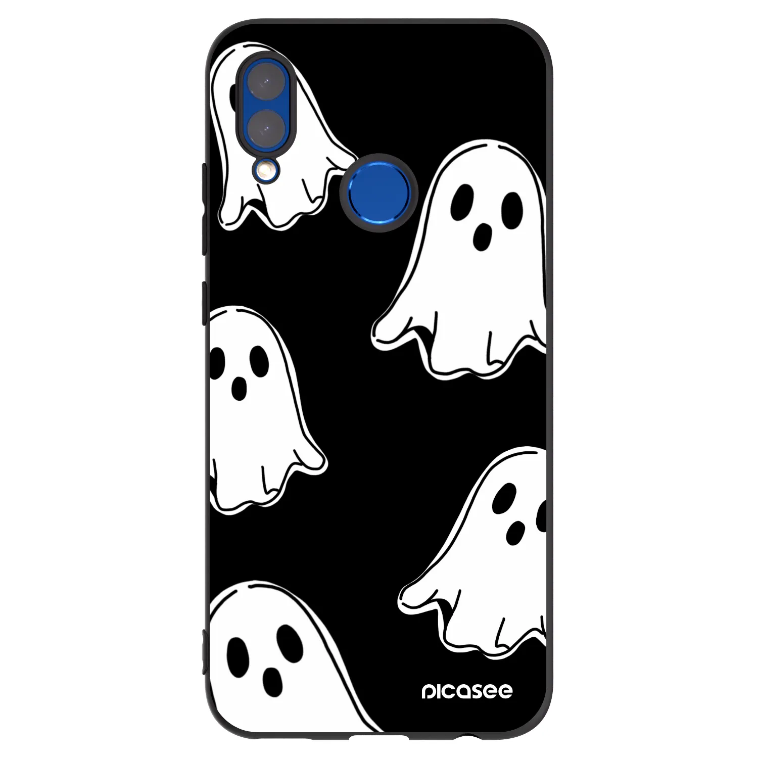Picasee fekete szilikon tok az alábbi mobiltelefonokra Honor 10 Lite - Black ghosts