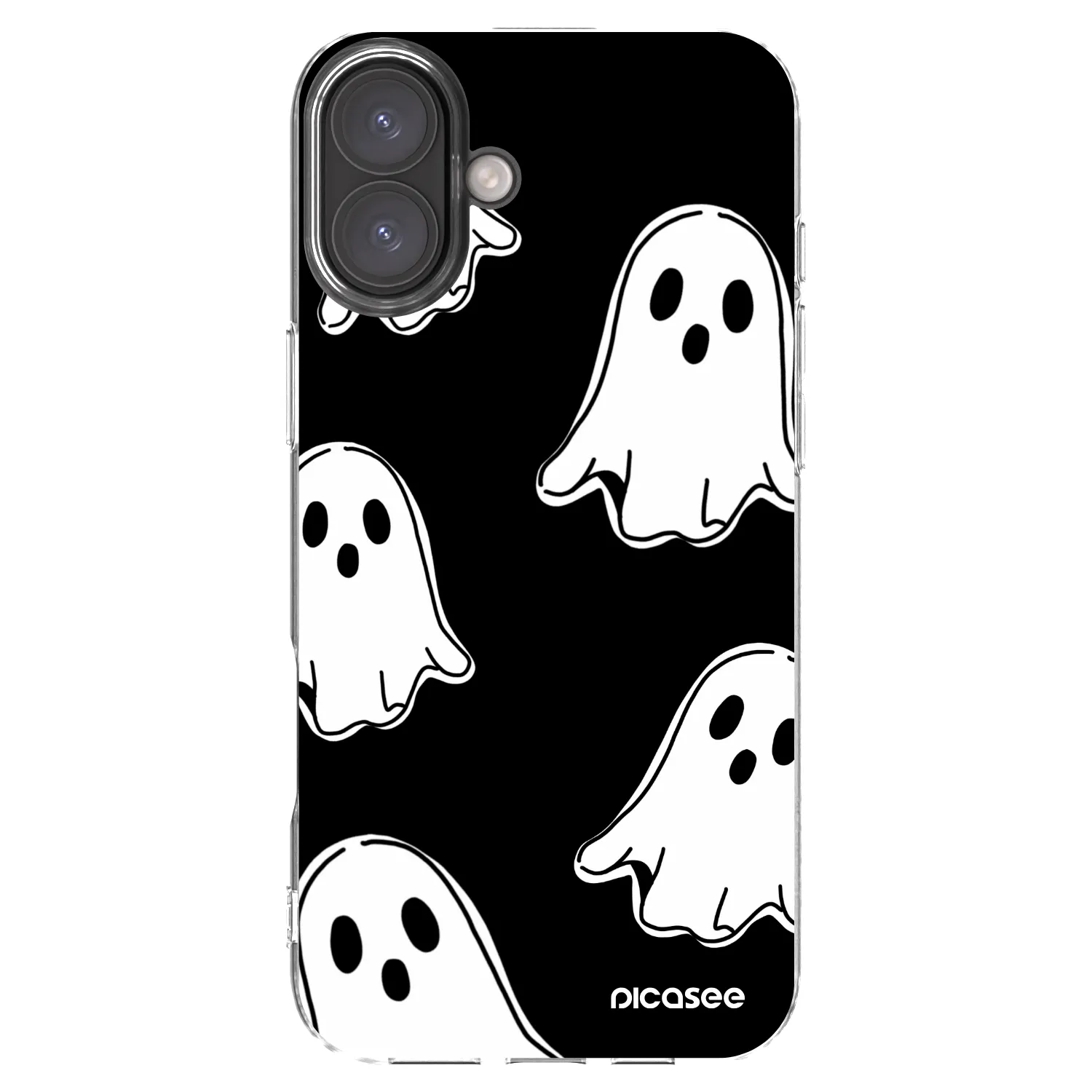 Picasee átlátszó szilikon tok az alábbi mobiltelefonokra Apple iPhone 16 Plus - Black ghosts