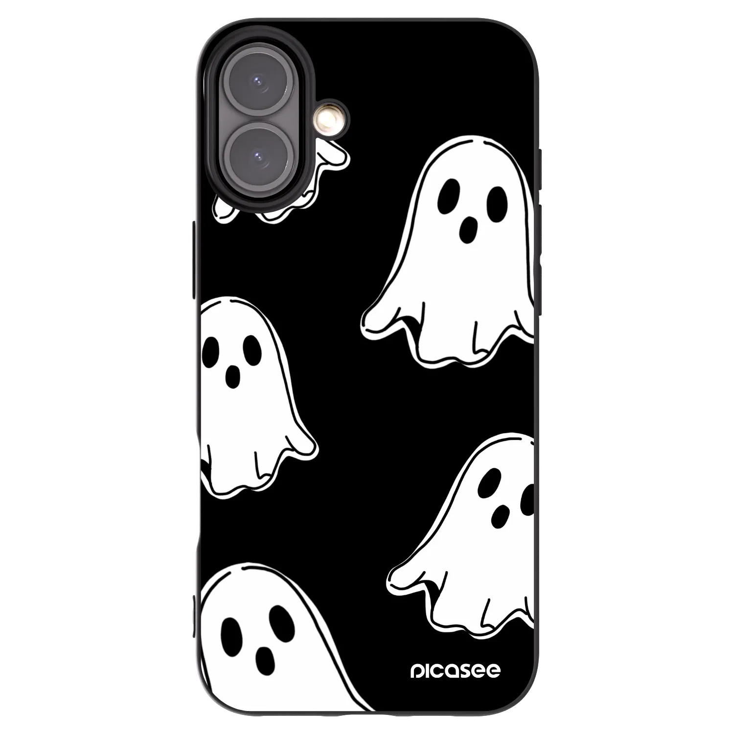 Picasee fekete szilikon tok az alábbi mobiltelefonokra Apple iPhone 16 Plus - Black ghosts