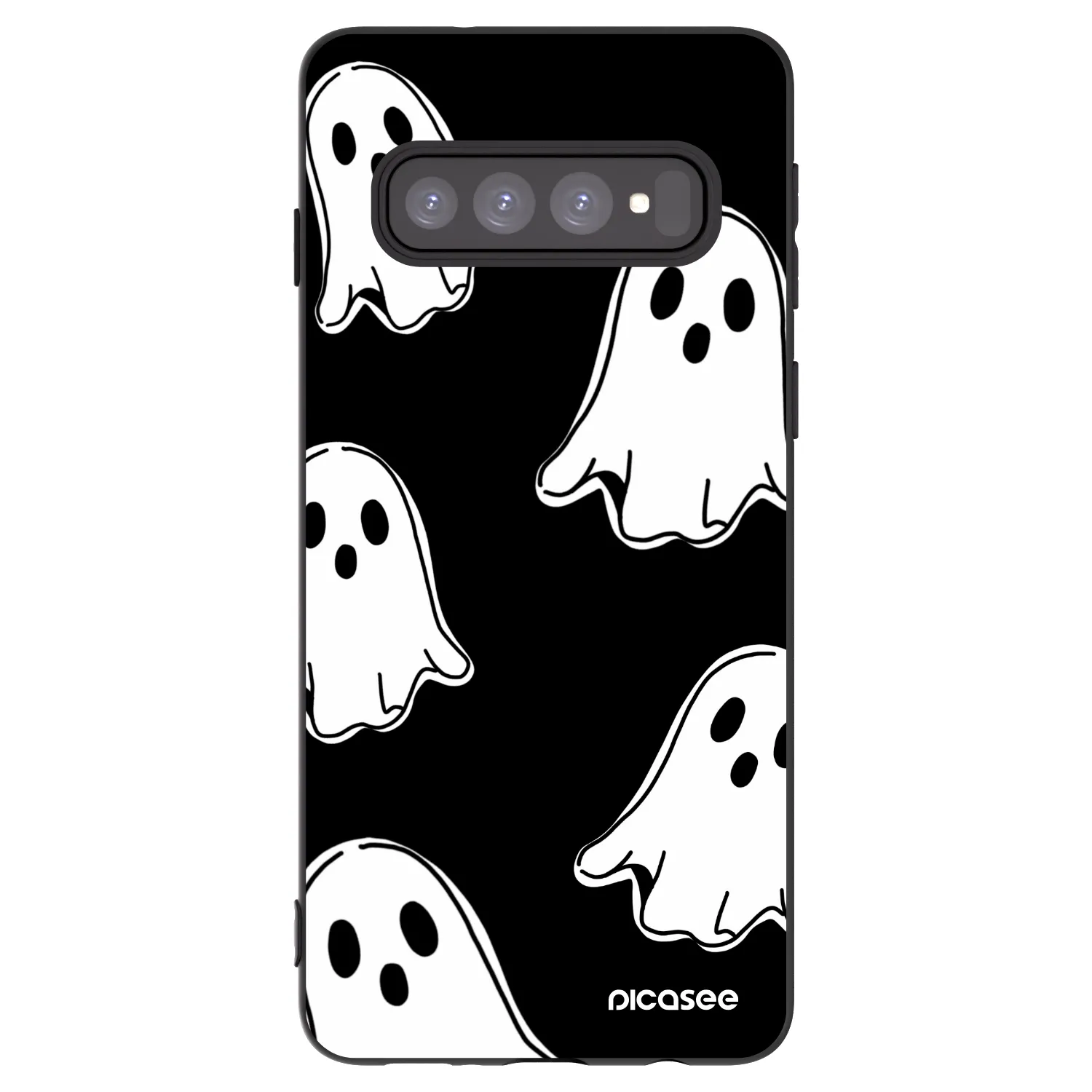 Picasee fekete szilikon tok az alábbi mobiltelefonokra Samsung Galaxy S10 G973 - Black ghosts
