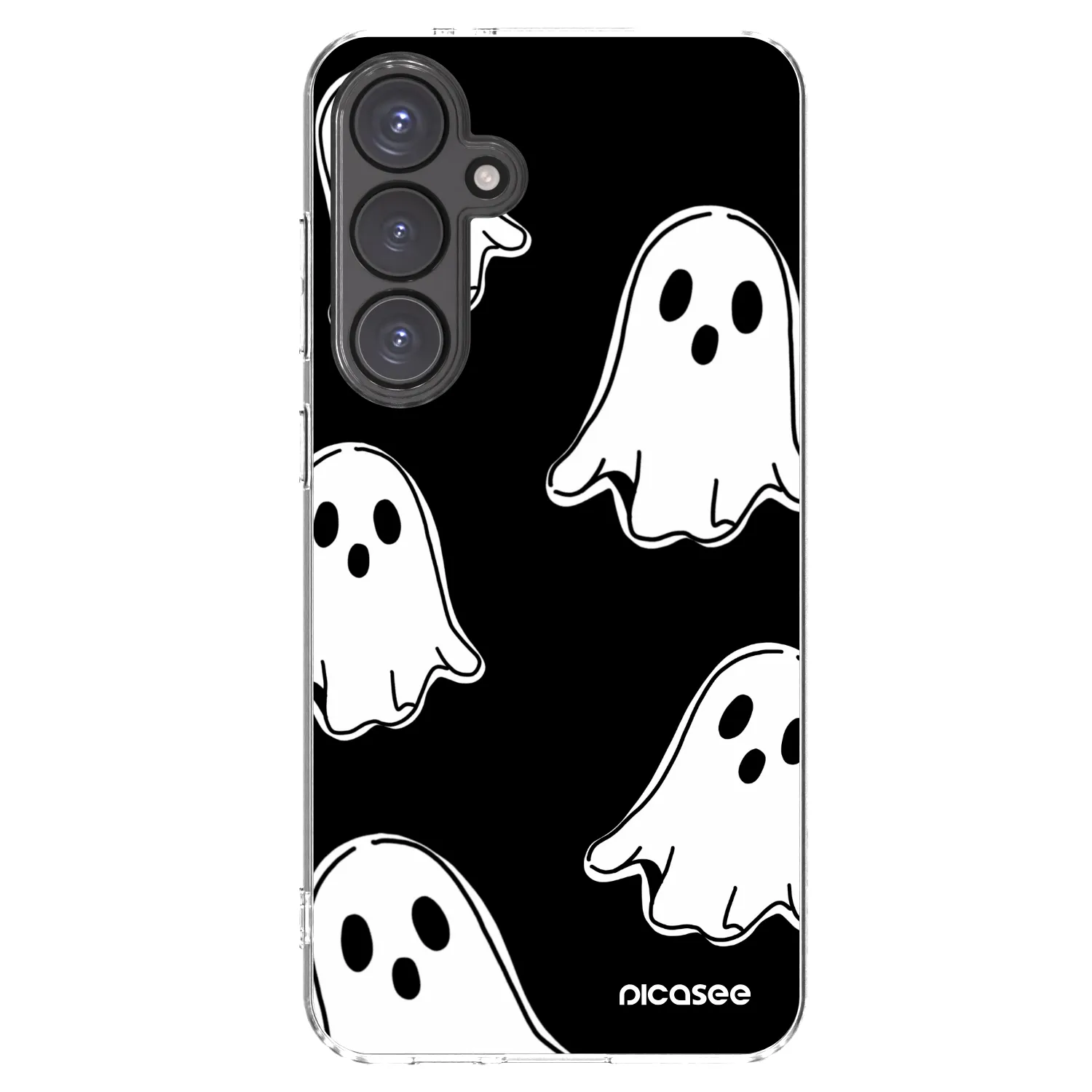 Picasee átlátszó szilikon tok az alábbi mobiltelefonokra Samsung Galaxy S24 FE S721B - Black ghosts