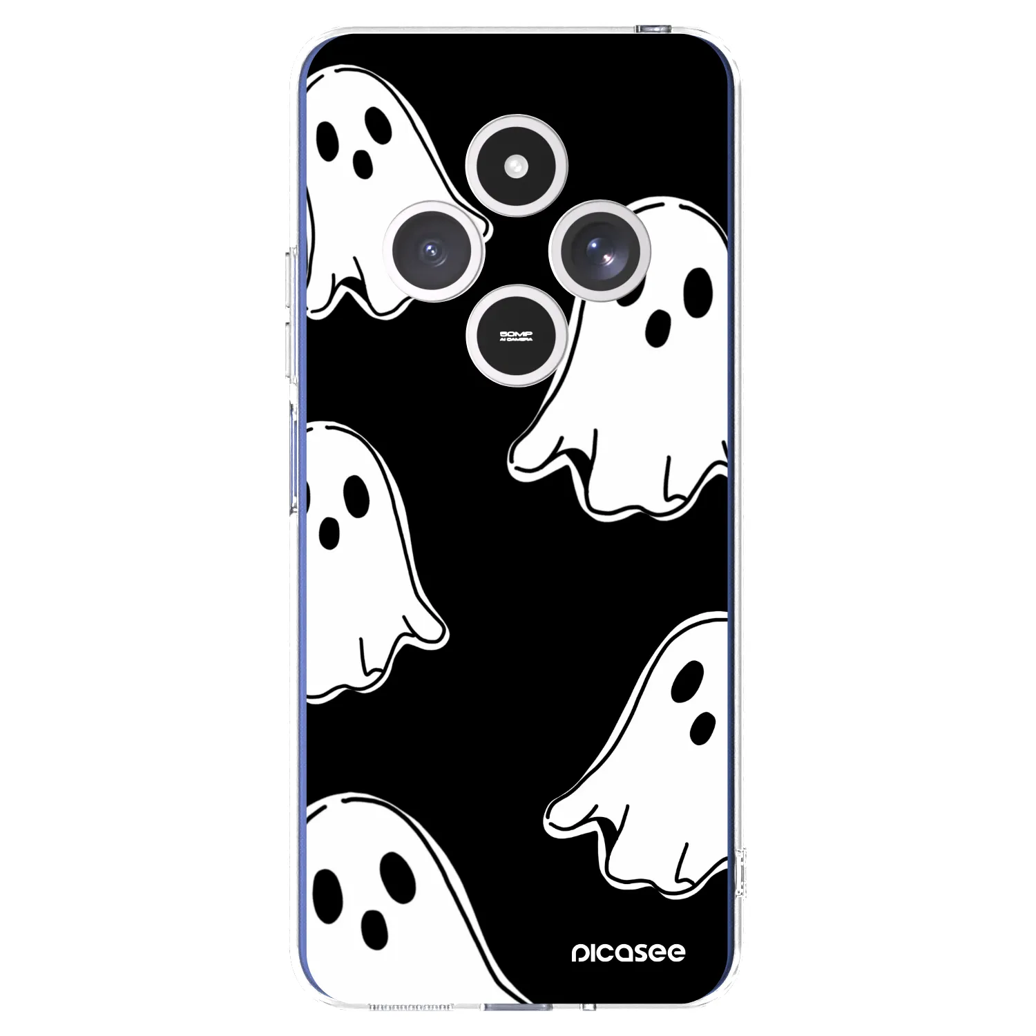 Picasee átlátszó szilikon tok az alábbi mobiltelefonokra Xiaomi Redmi 14C - Black ghosts