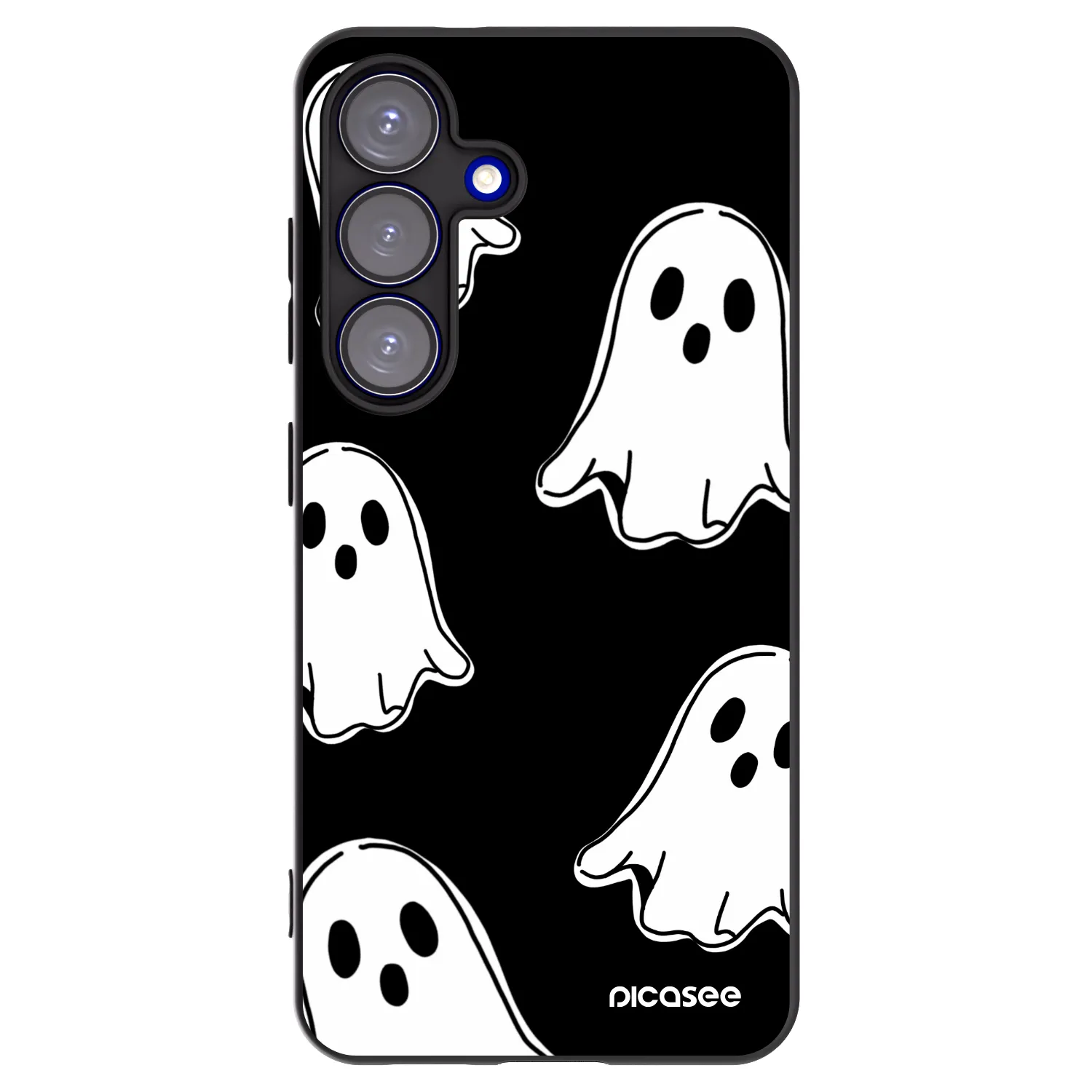 Picasee fekete szilikon tok az alábbi mobiltelefonokra Samsung Galaxy S25 5G - Black ghosts