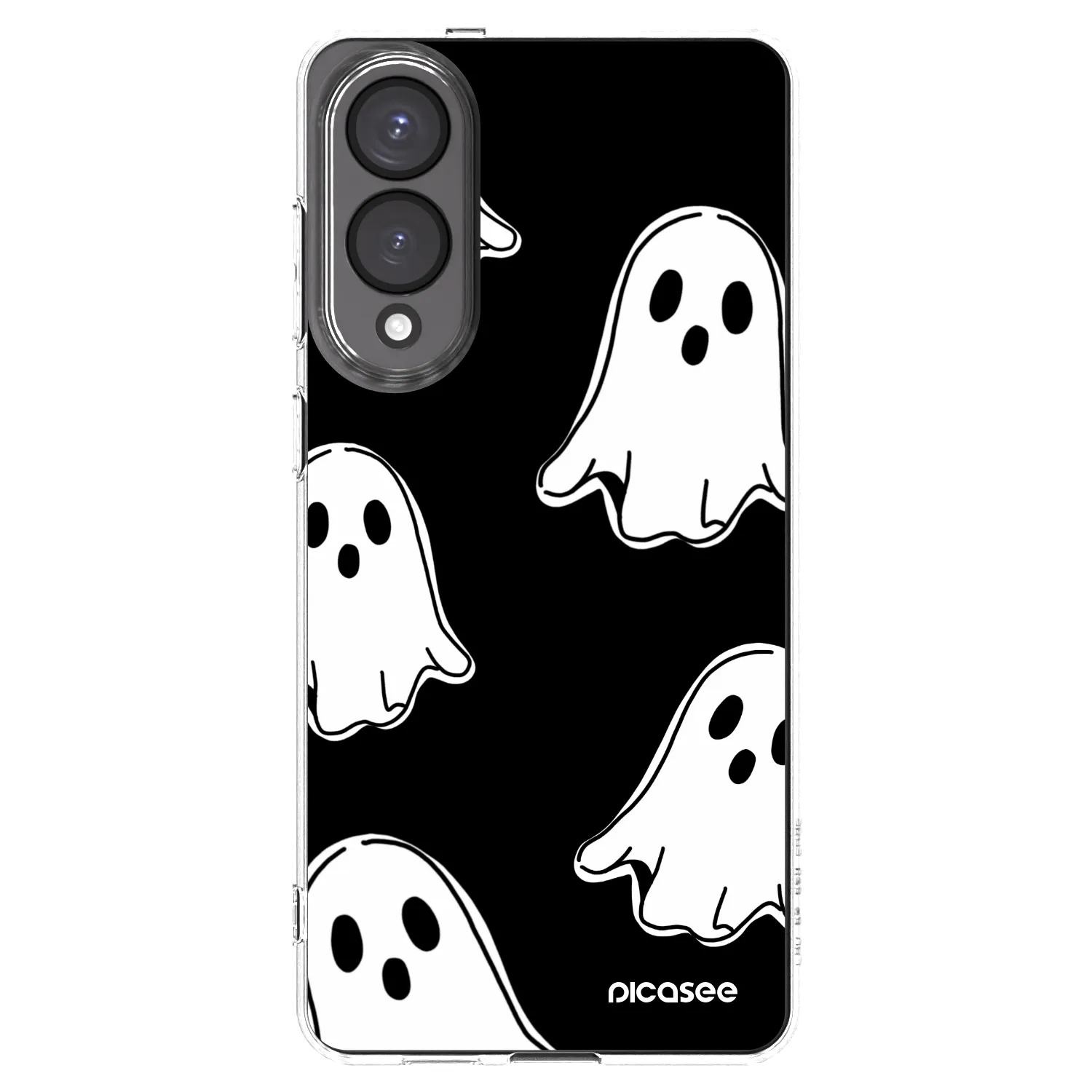 Picasee átlátszó szilikon tok az alábbi mobiltelefonokra Samsung Galaxy S25 Edge 5G - Black ghosts