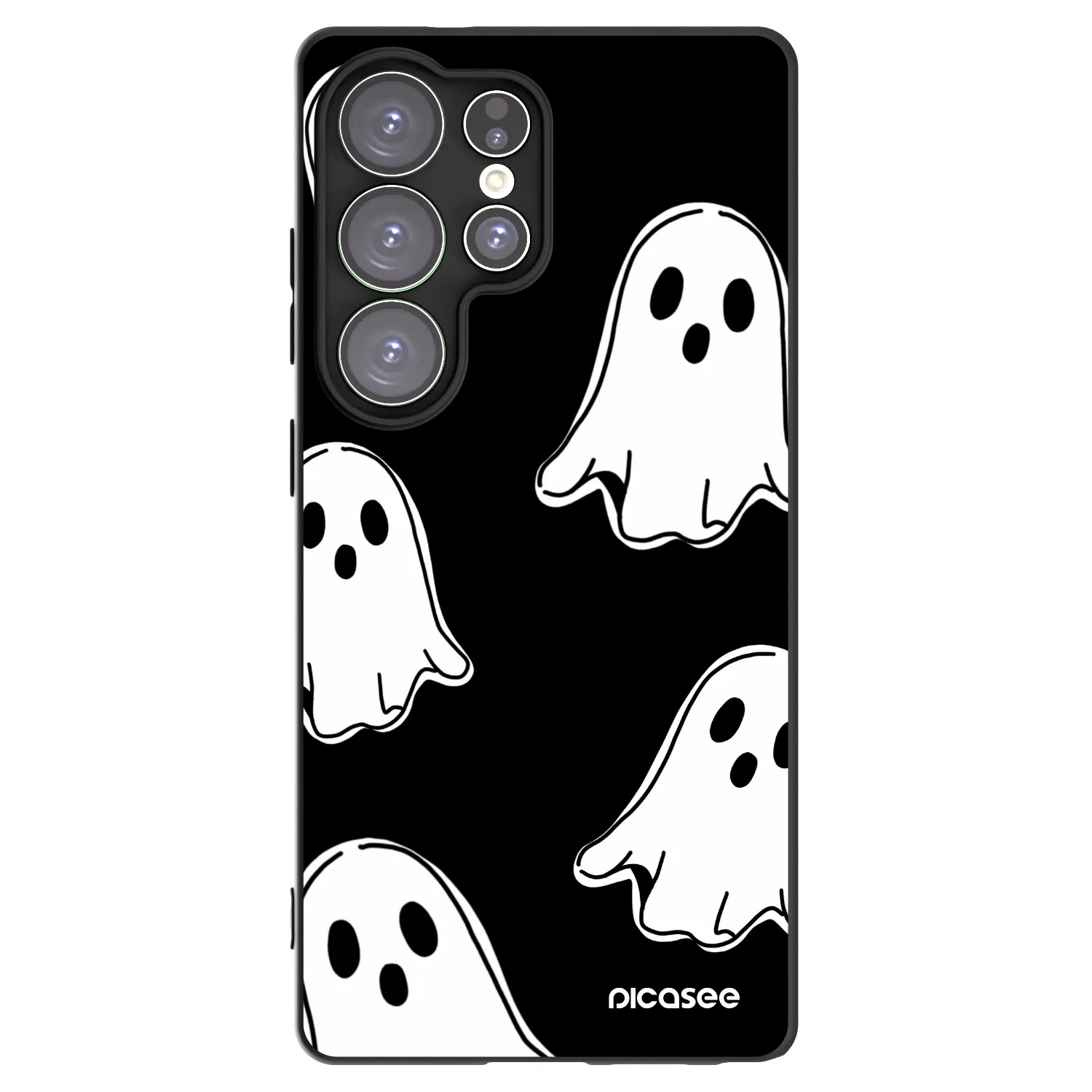 Picasee fekete szilikon tok az alábbi mobiltelefonokra Samsung Galaxy S25 Ultra 5G - Black ghosts
