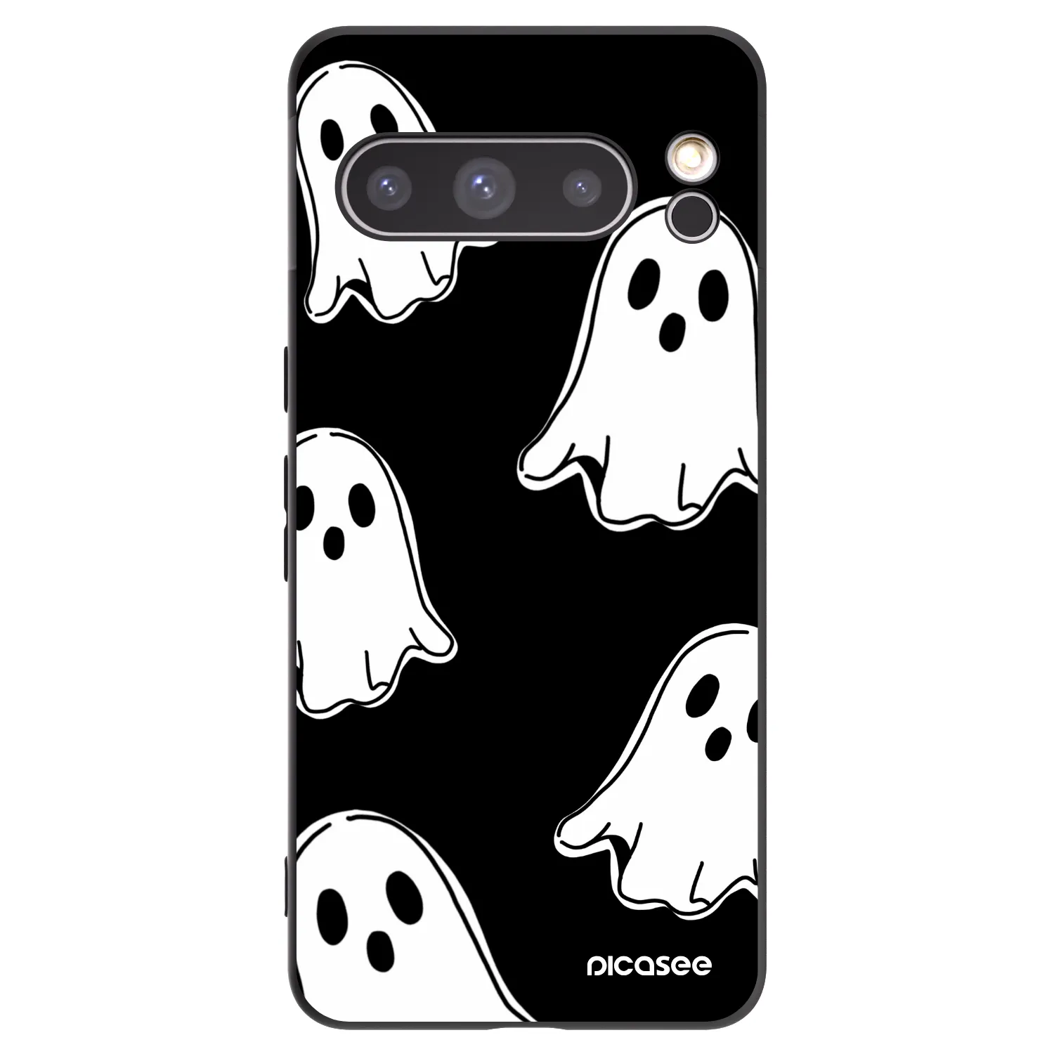 Picasee fekete szilikon tok az alábbi mobiltelefonokra Google Pixel 8 Pro - Black ghosts