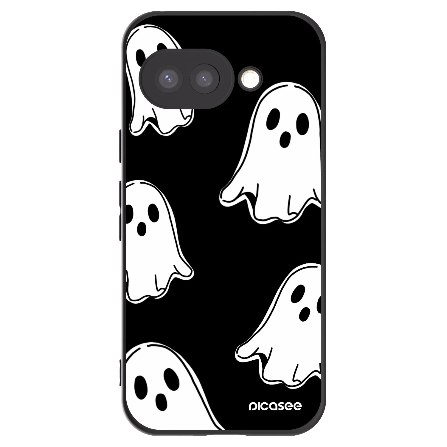 Picasee fekete szilikon tok az alábbi mobiltelefonokra Google Pixel 9a - Black ghosts