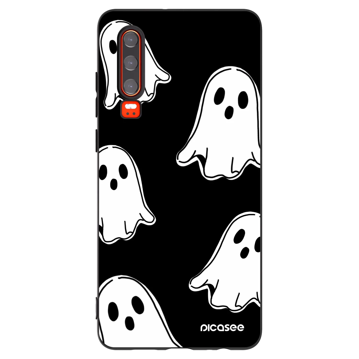Picasee fekete szilikon tok az alábbi mobiltelefonokra Huawei P30 - Black ghosts