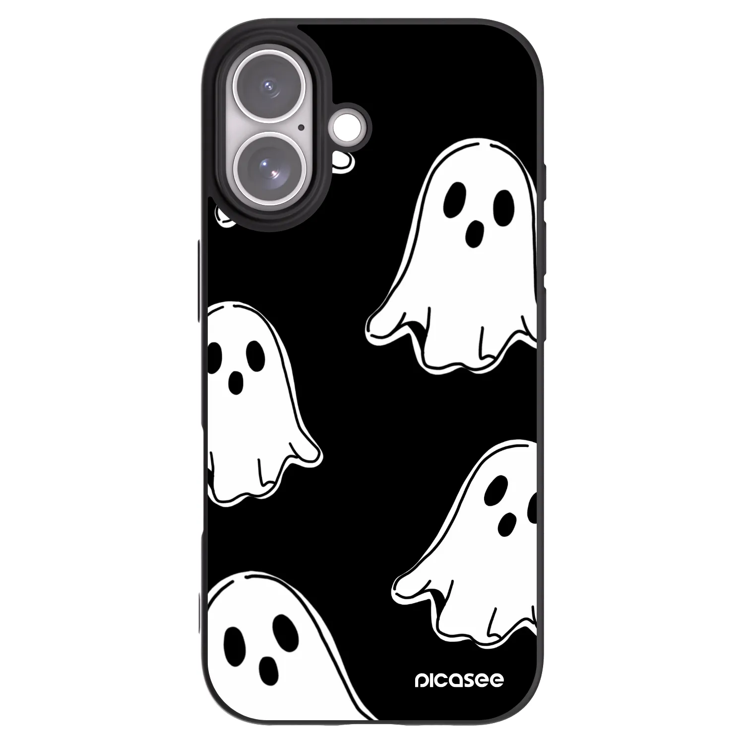 Picasee fekete szilikon tok az alábbi mobiltelefonokra Apple iPhone 17 - Black ghosts
