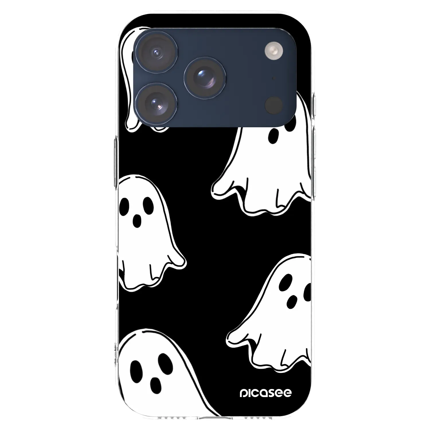 Picasee átlátszó szilikon tok az alábbi mobiltelefonokra Apple iPhone 17 Pro - Black ghosts