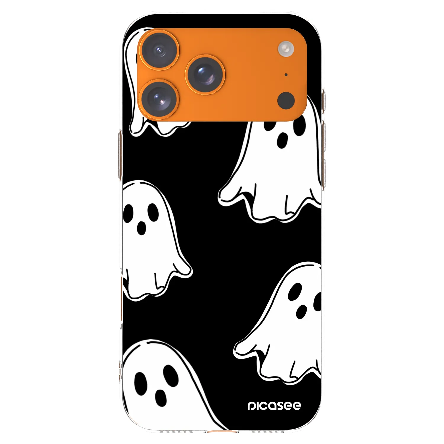 Picasee átlátszó szilikon tok az alábbi mobiltelefonokra Apple iPhone 17 Pro Max - Black ghosts