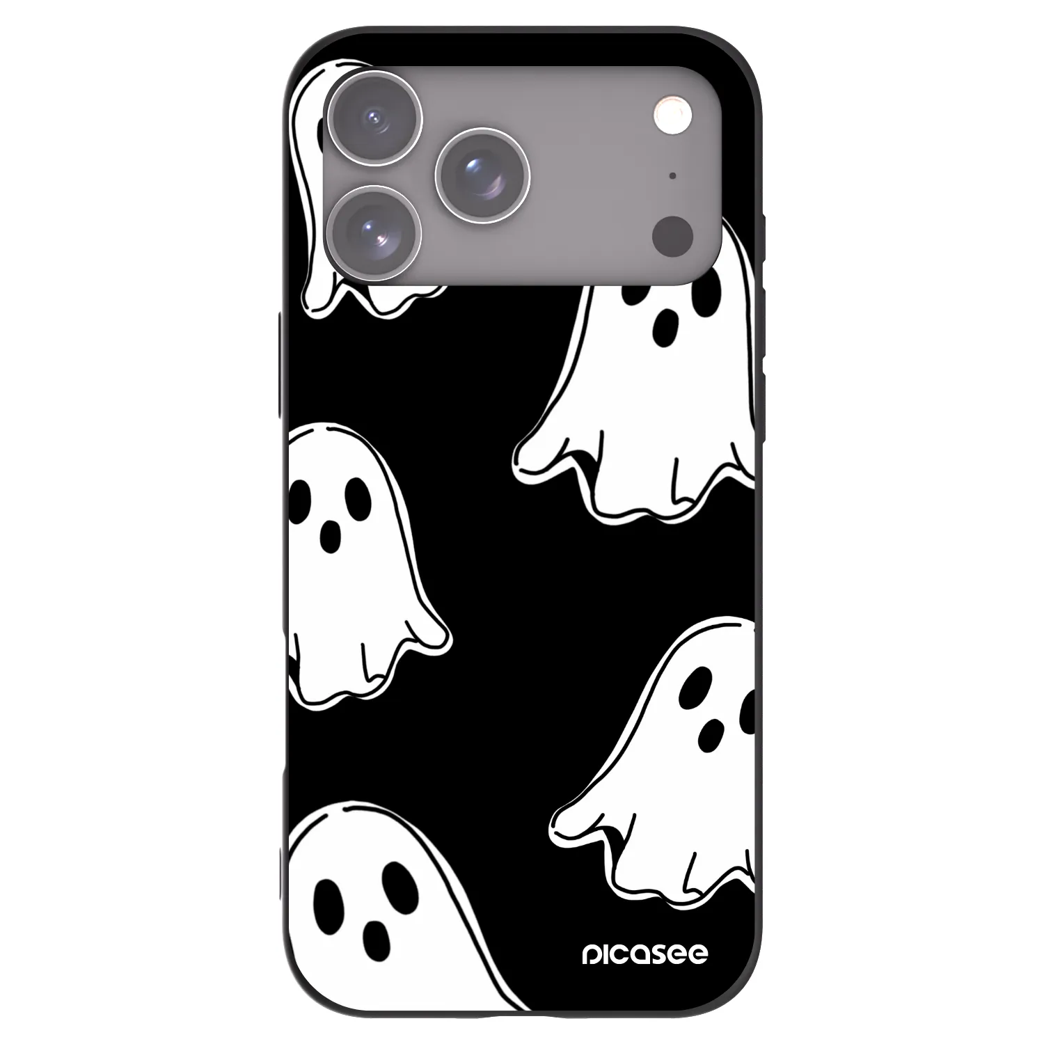 Picasee fekete szilikon tok az alábbi mobiltelefonokra Apple iPhone 17 Pro Max - Black ghosts