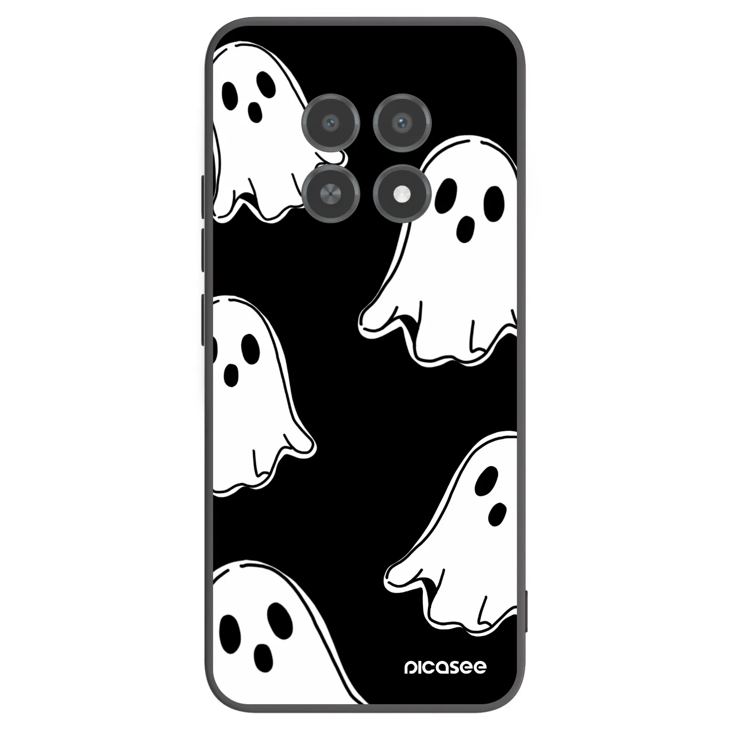 Picasee fekete szilikon tok az alábbi mobiltelefonokra Realme 12X - Black ghosts
