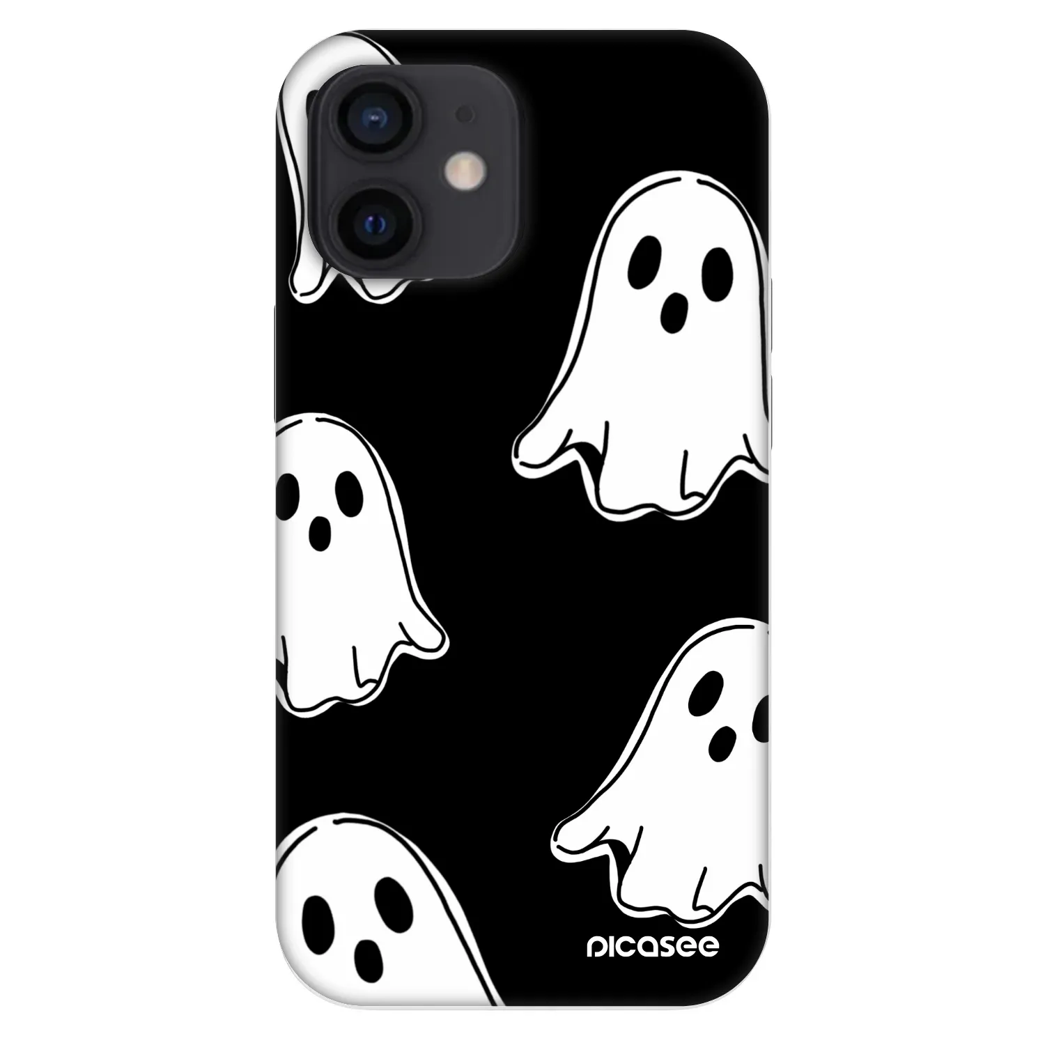 Picasee Fashion Case Apple iPhone 12 mini - Black ghosts