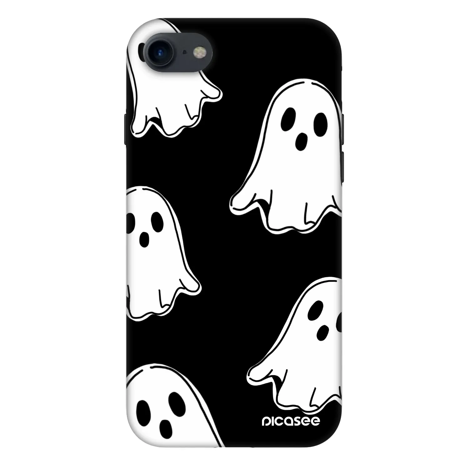 Picasee Fashion Case Apple iPhone SE 2022 - Black ghosts