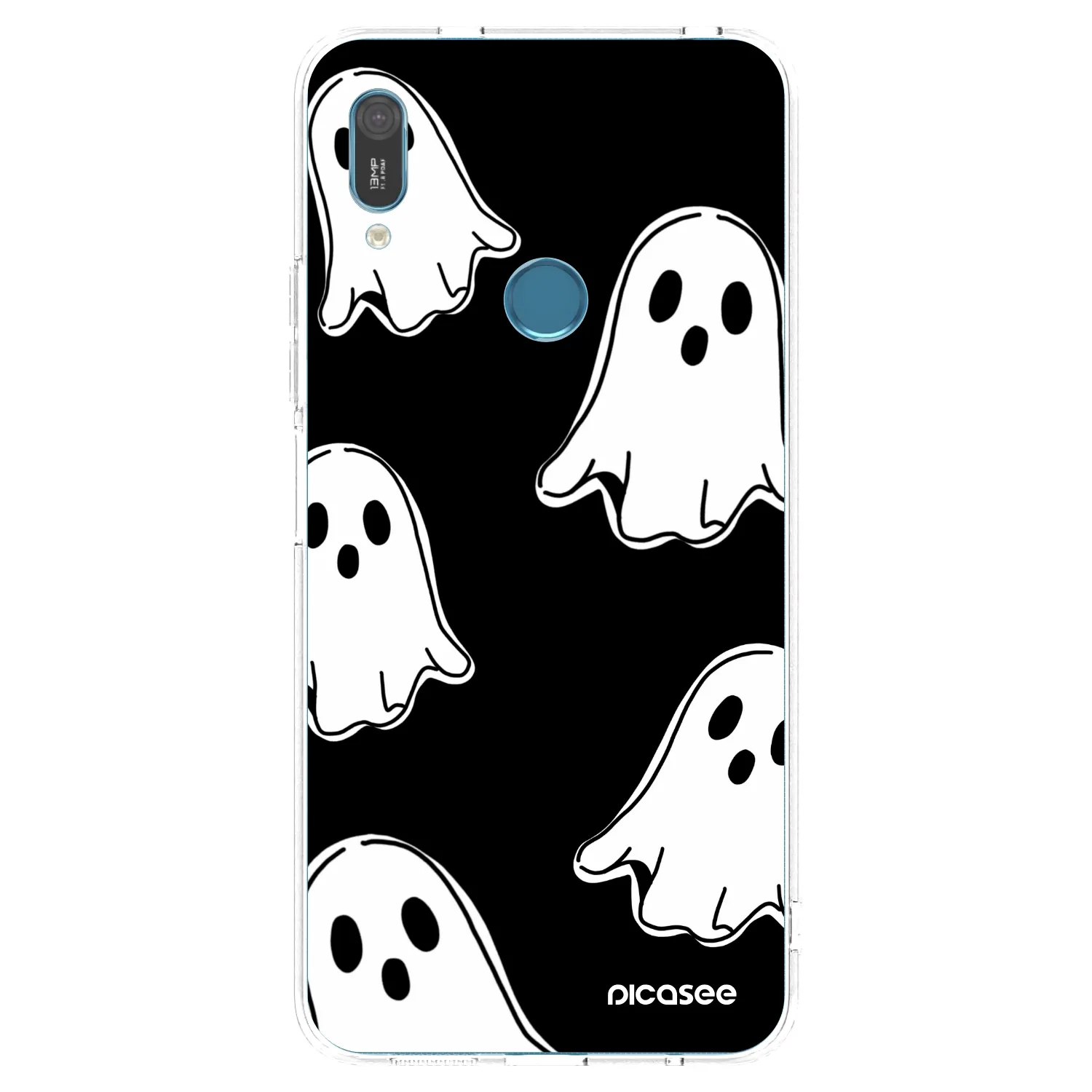 Picasee átlátszó szilikon tok az alábbi mobiltelefonokra Huawei Y6 2019 - Black ghosts
