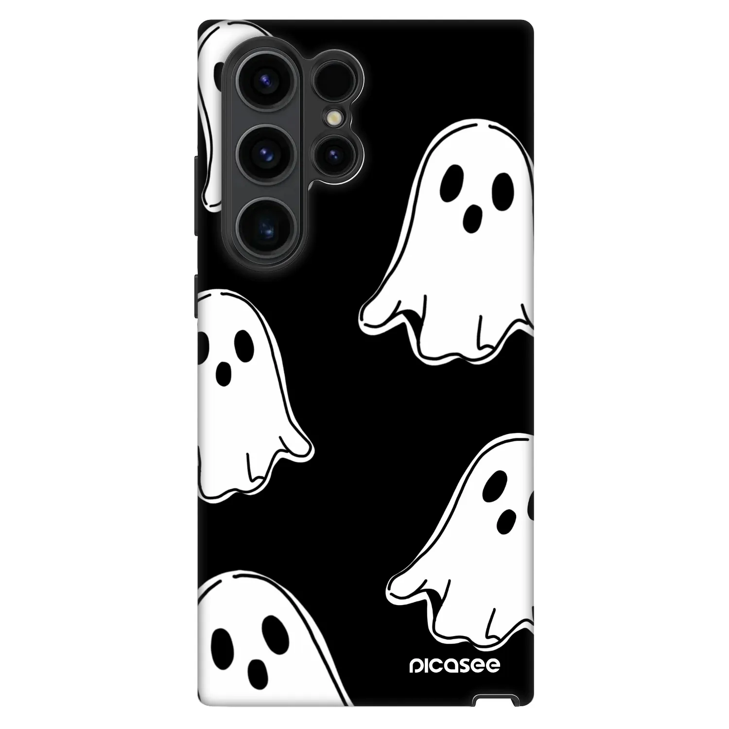 Picasee Fashion Case Samsung Galaxy S22 Ultra 5G - Black ghosts