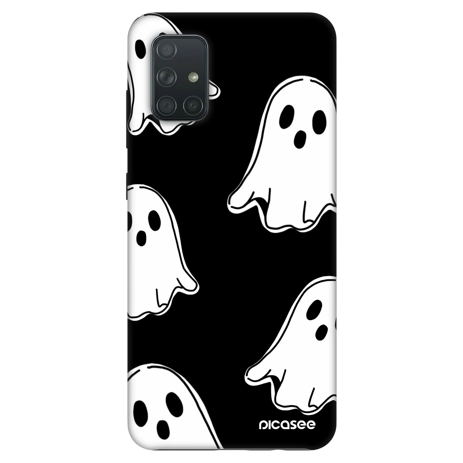 Picasee Fashion Case Samsung Galaxy A71 A715F - Black ghosts