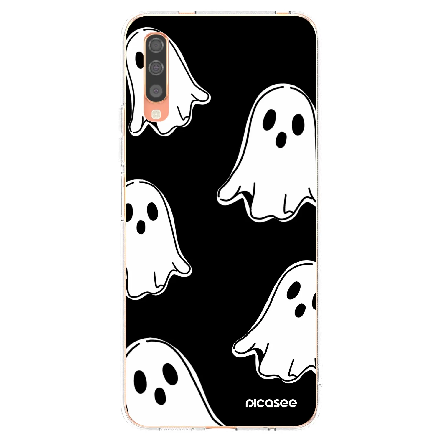 Picasee átlátszó szilikon tok az alábbi mobiltelefonokra Samsung Galaxy A70 A705F - Black ghosts