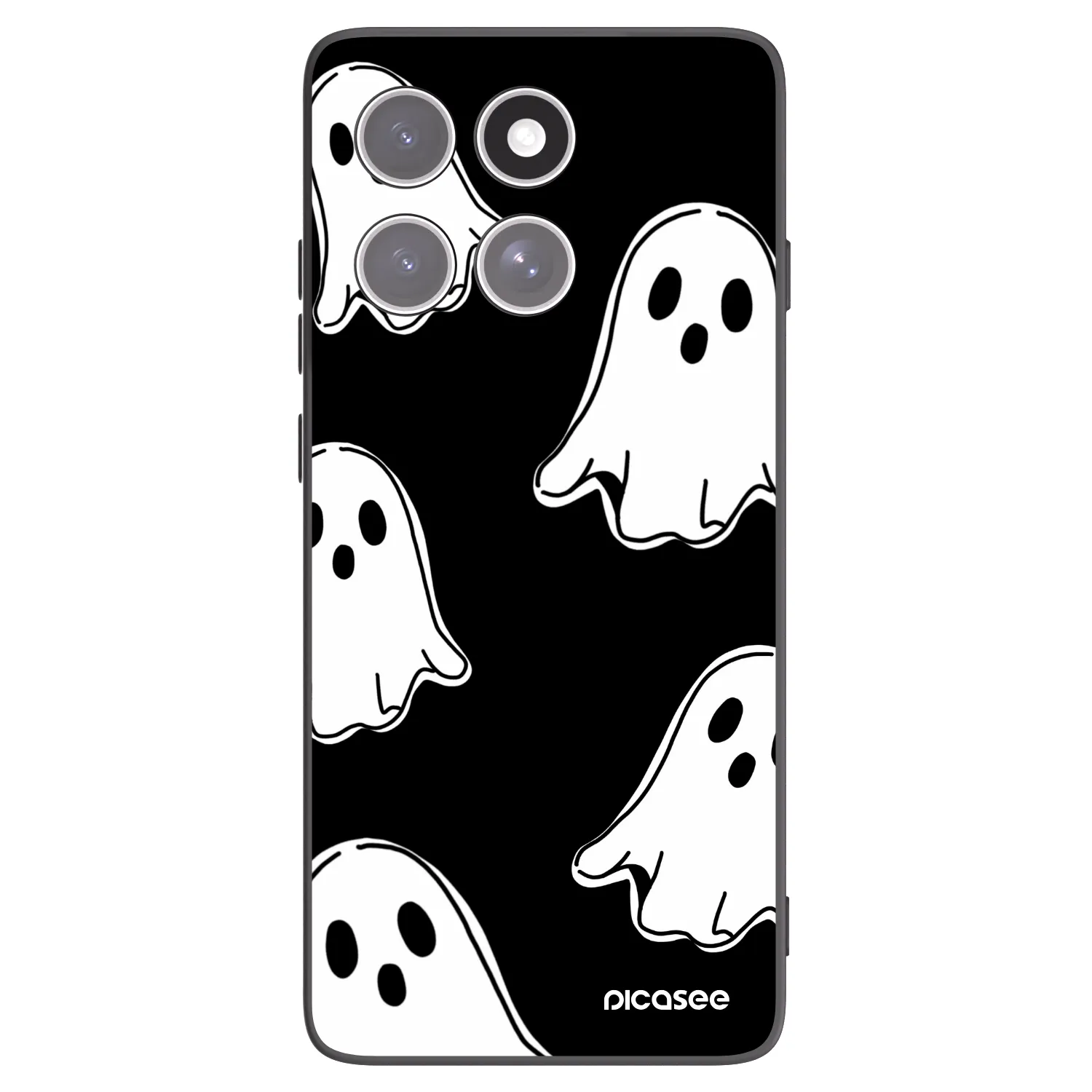 Picasee fekete szilikon tok az alábbi mobiltelefonokra Motorola Edge 60 Pro - Black ghosts