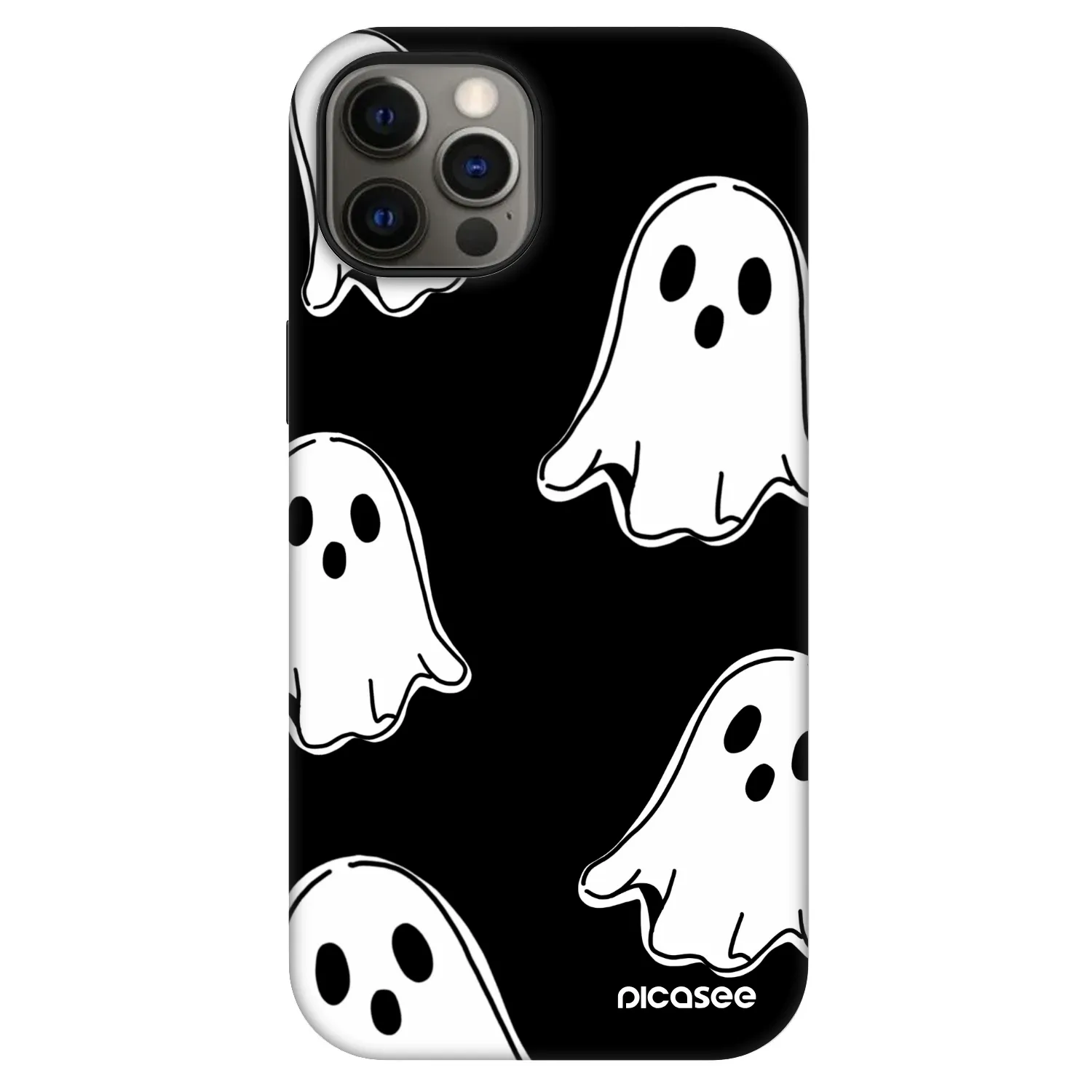 Picasee Fashion Case MagSafe Apple iPhone 12 Pro - Black ghosts