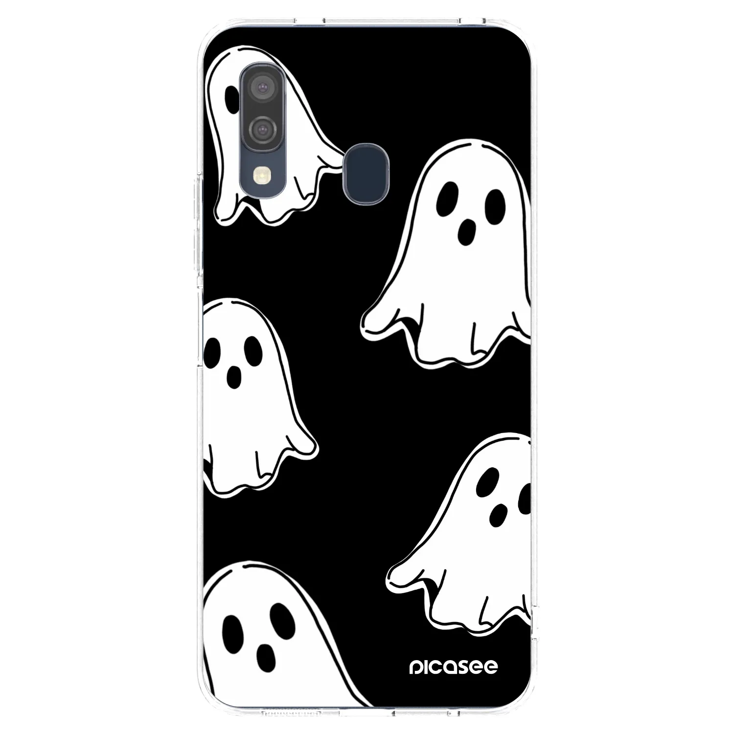 Picasee átlátszó szilikon tok az alábbi mobiltelefonokra Samsung Galaxy A40 A405F - Black ghosts