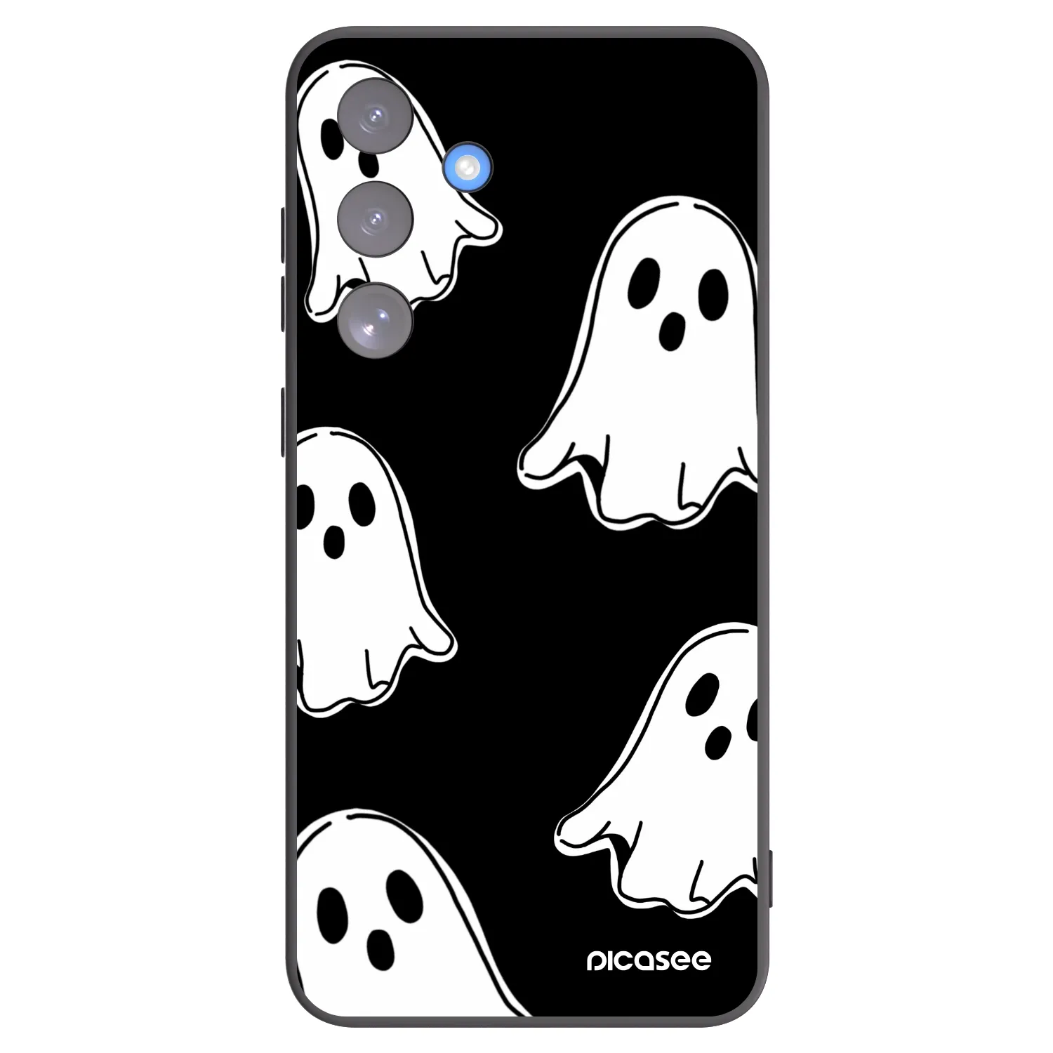 Picasee fekete szilikon tok az alábbi mobiltelefonokra Samsung Galaxy S25 FE 5G - Black ghosts